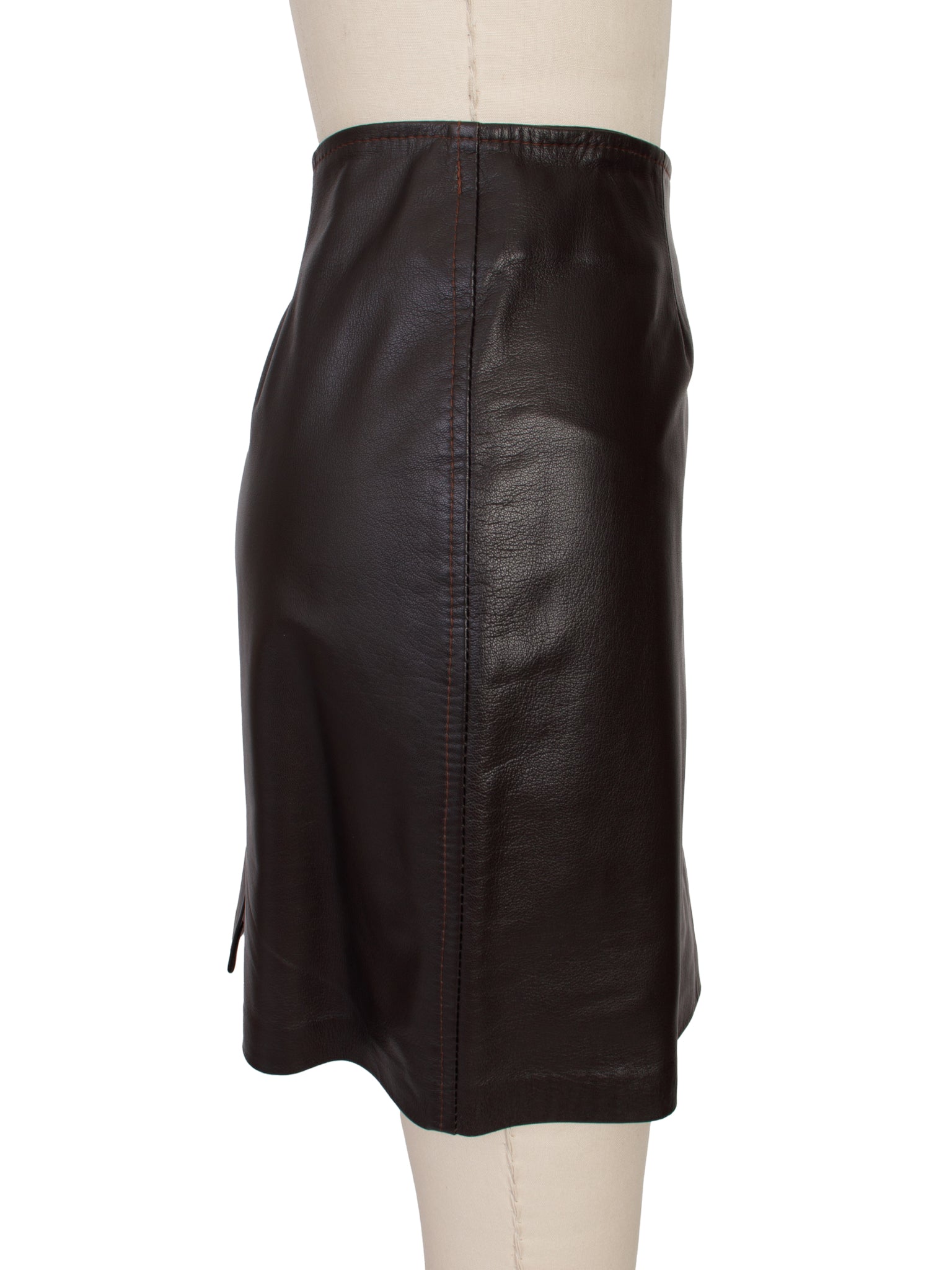 1990's Paris Line Leather Embossed Jacket & Skirt Set