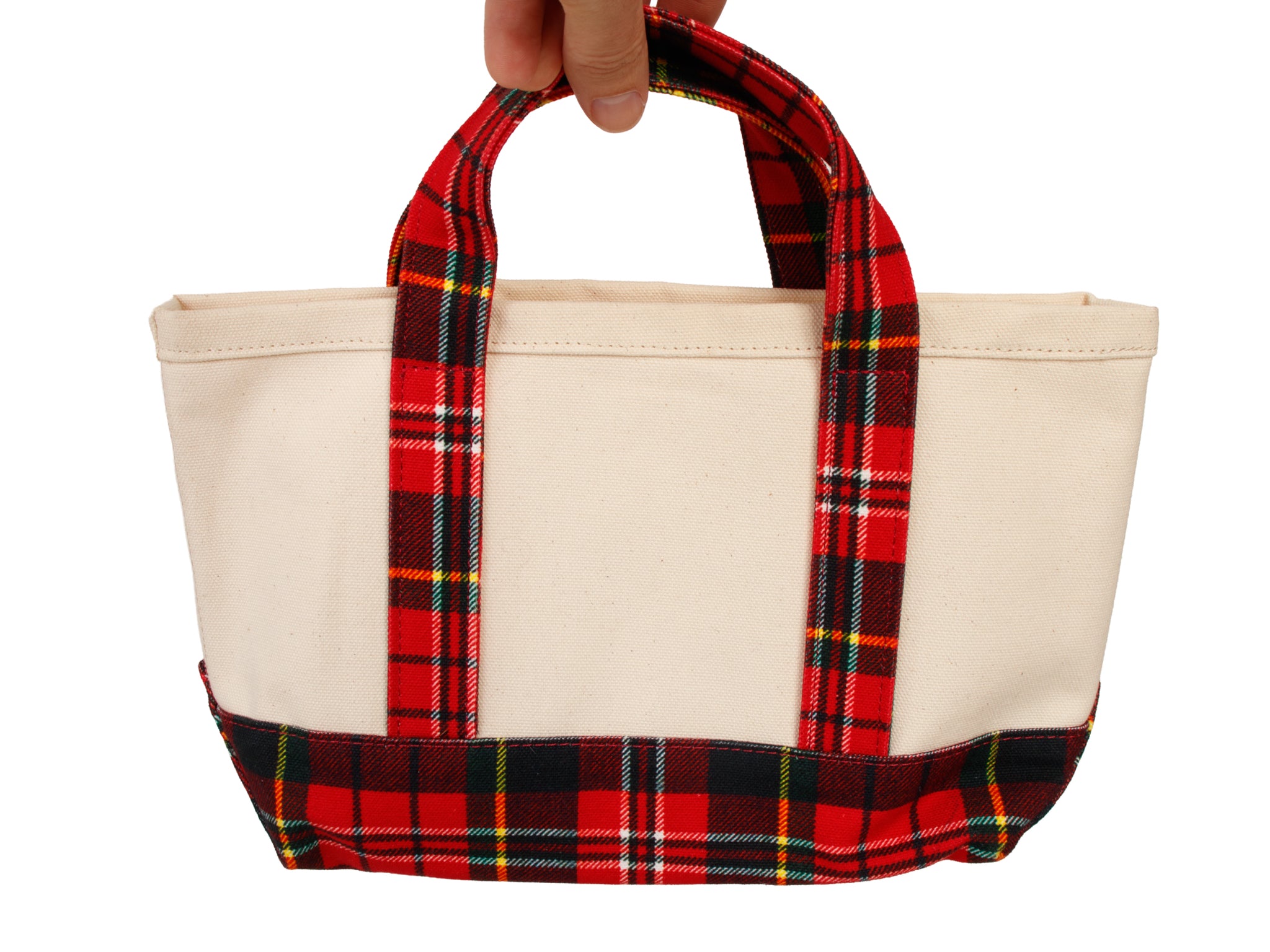 Comme des Garcons Canvas Check Mini Tote Bag