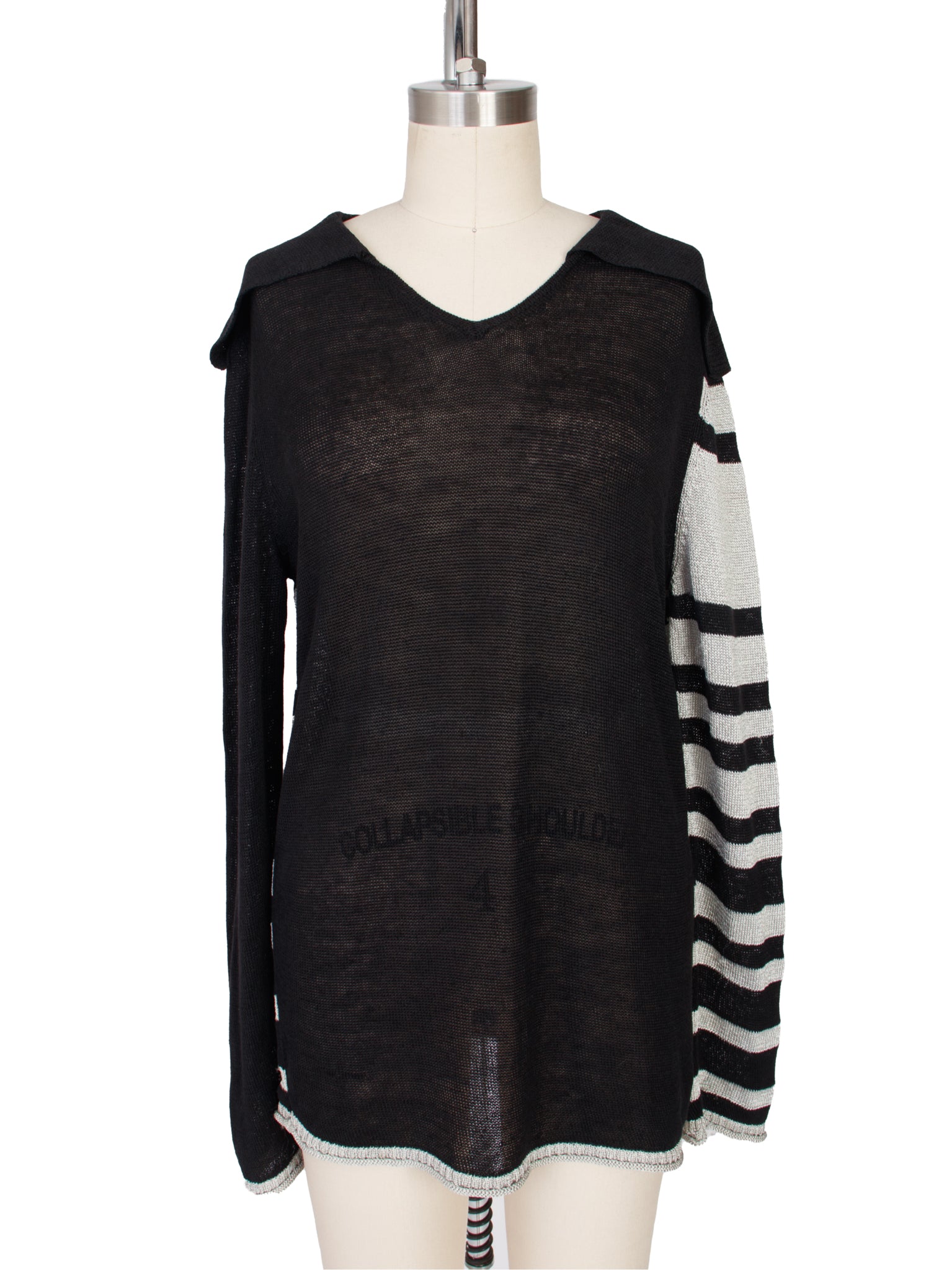 Just Cavalli Linen Blend Logo Open Knit Sweater