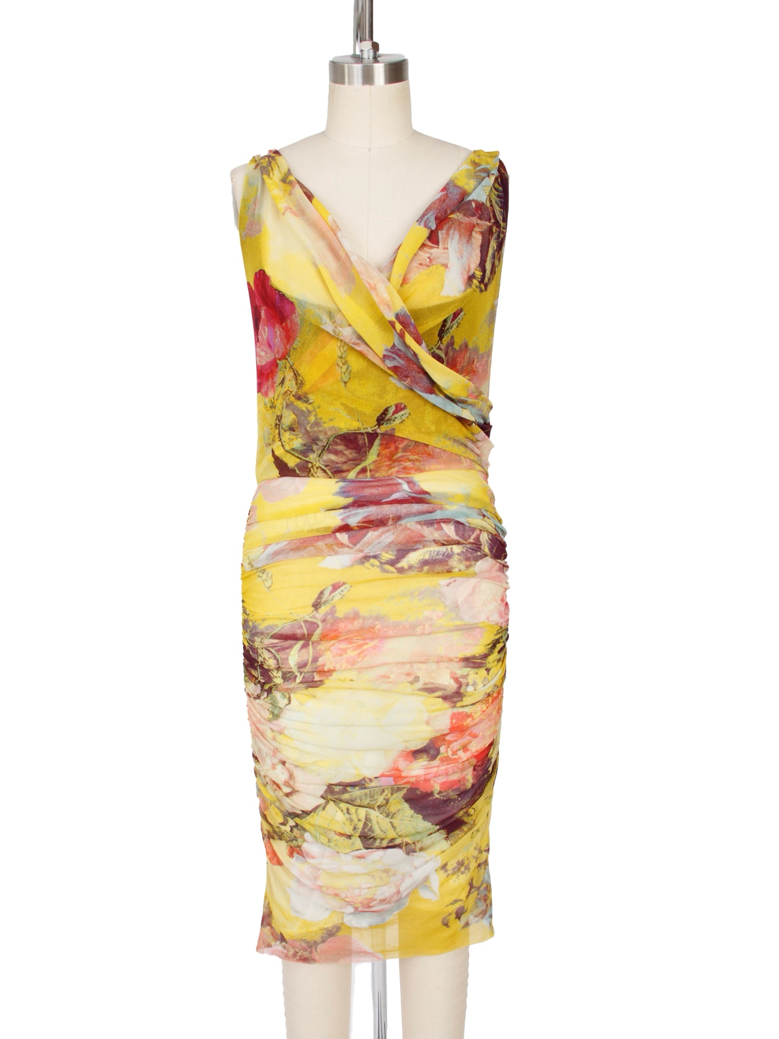 Jean Paul Gaultier Soleil Mesh Floral Butterfly Ruched Dress Mercy Vintage Jean Paul Gaultier Soleil Mesh Floral Butterfly Ruched Dress Mercy Vintage