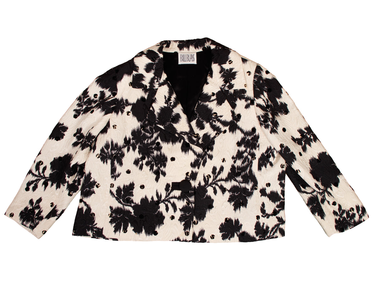 Bill Blass Printed Jacquard Boxy Jacket