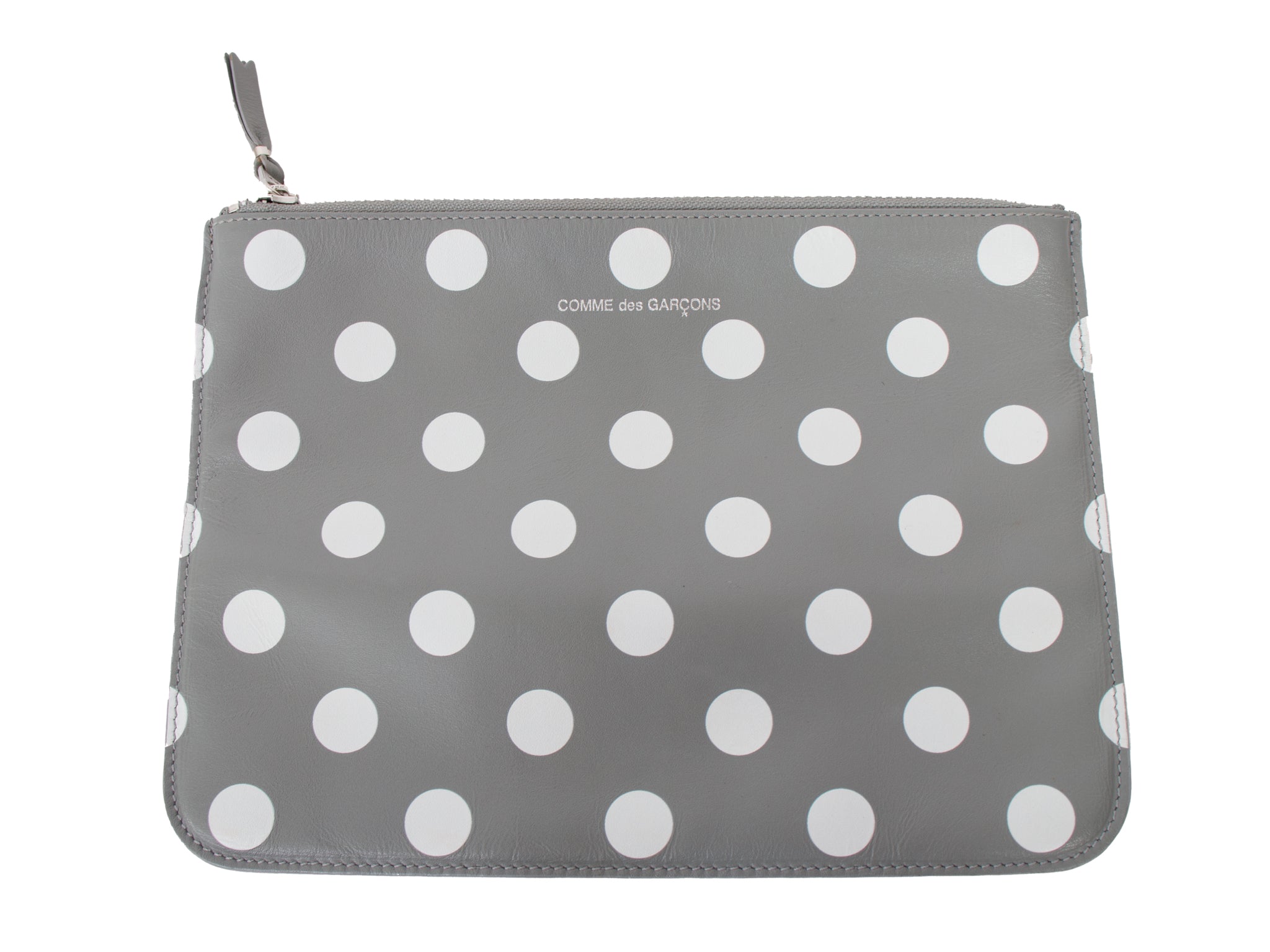 Comme des Garcons Leather Polka Dot Logo Pouch