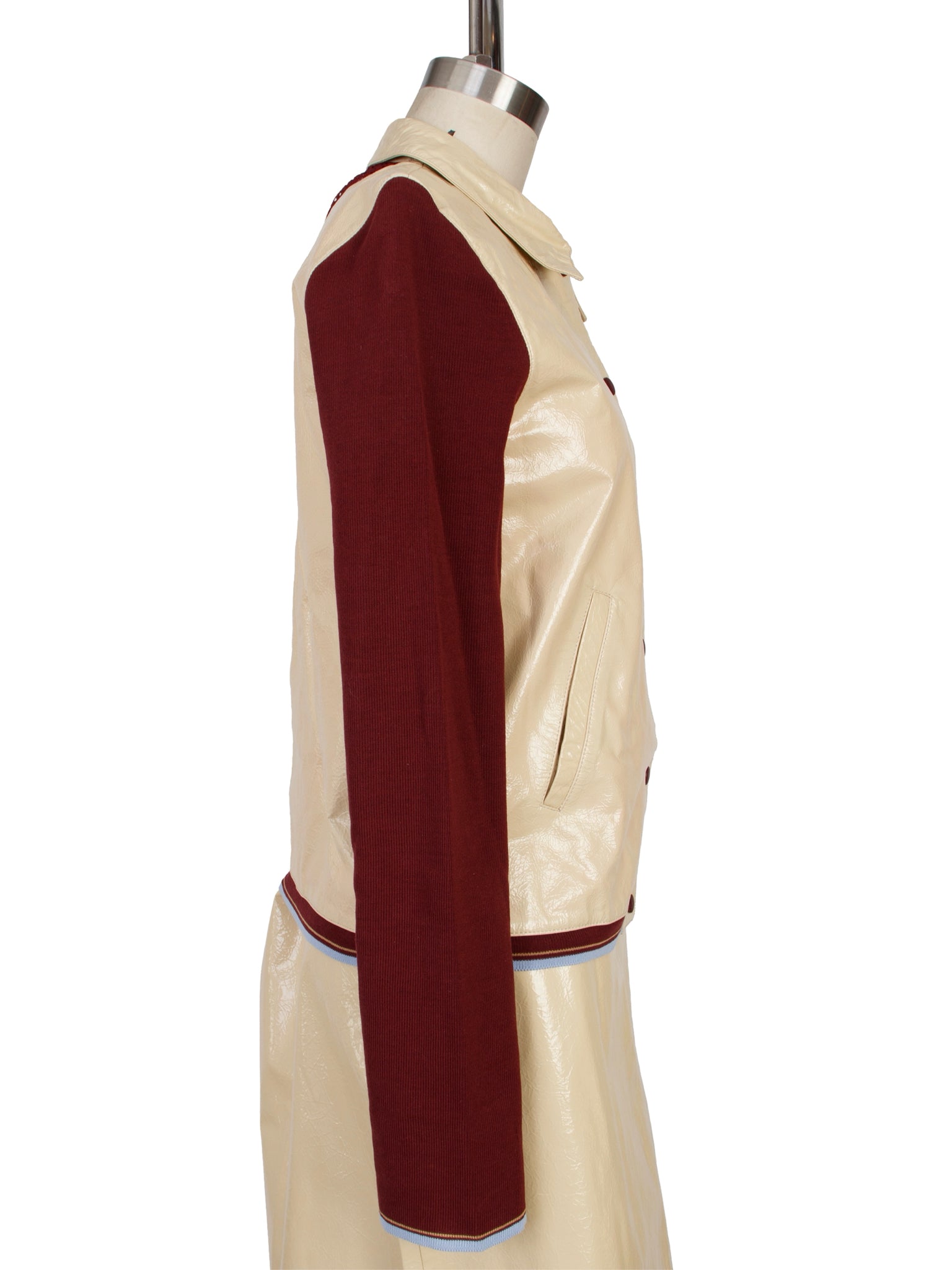 SS 2000  Miu Miu Patent Leather Rib Knit Jacket