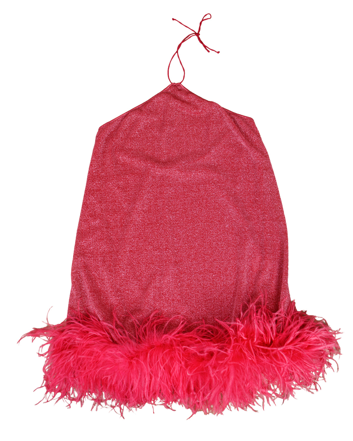 Oseree Lumiere Lurex Ostritch Feather Dress