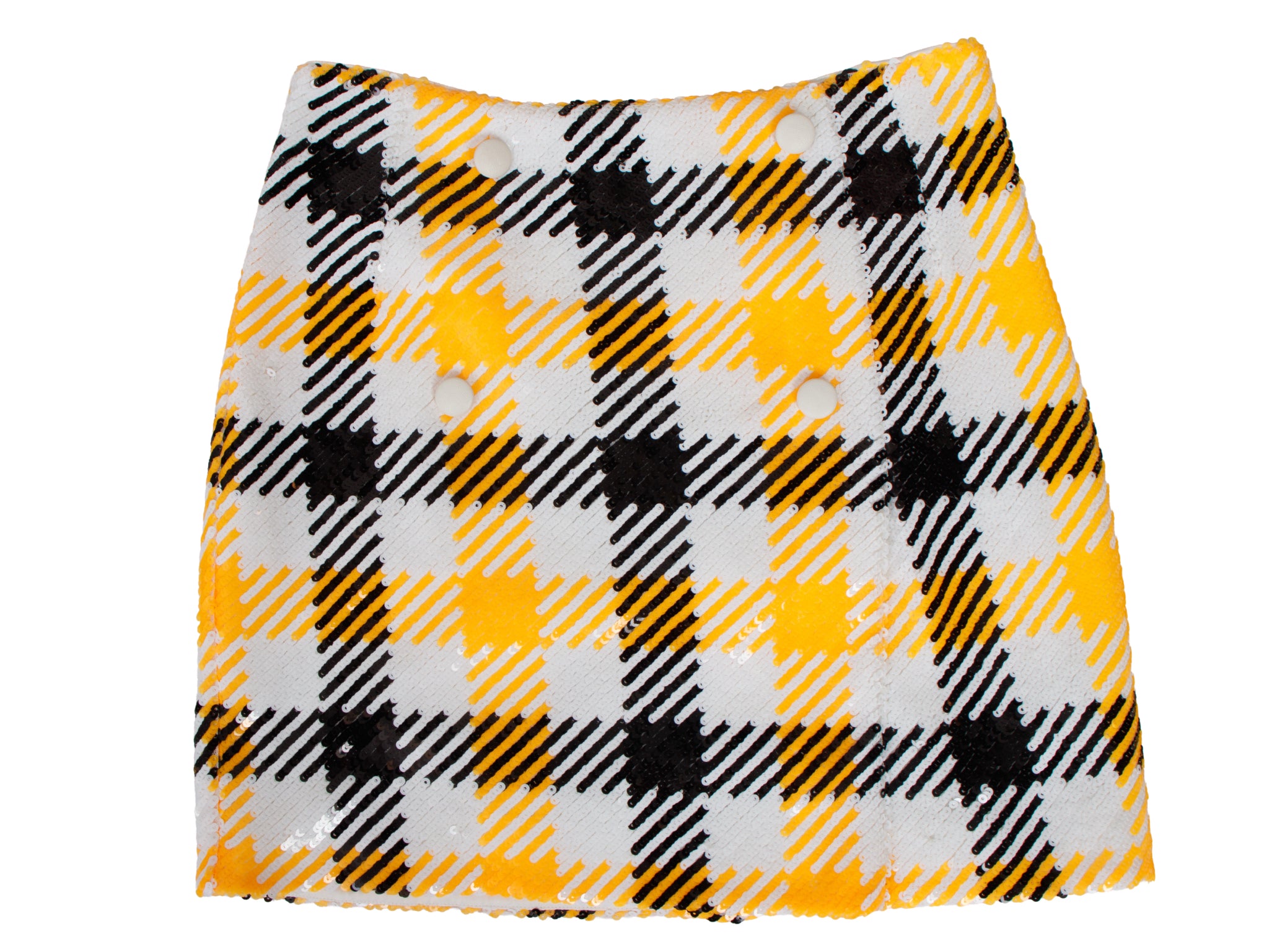 Rotate by Birger Christensen Sequin Plaid Mini Skirt