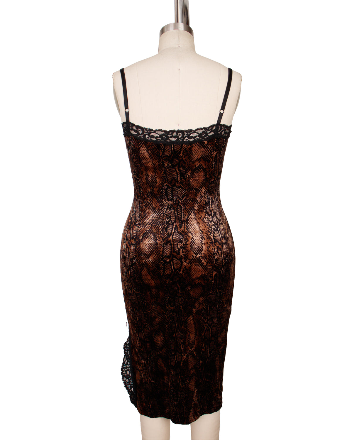 1990s Betsey Johnson Velvet Snakeskin Print Dress