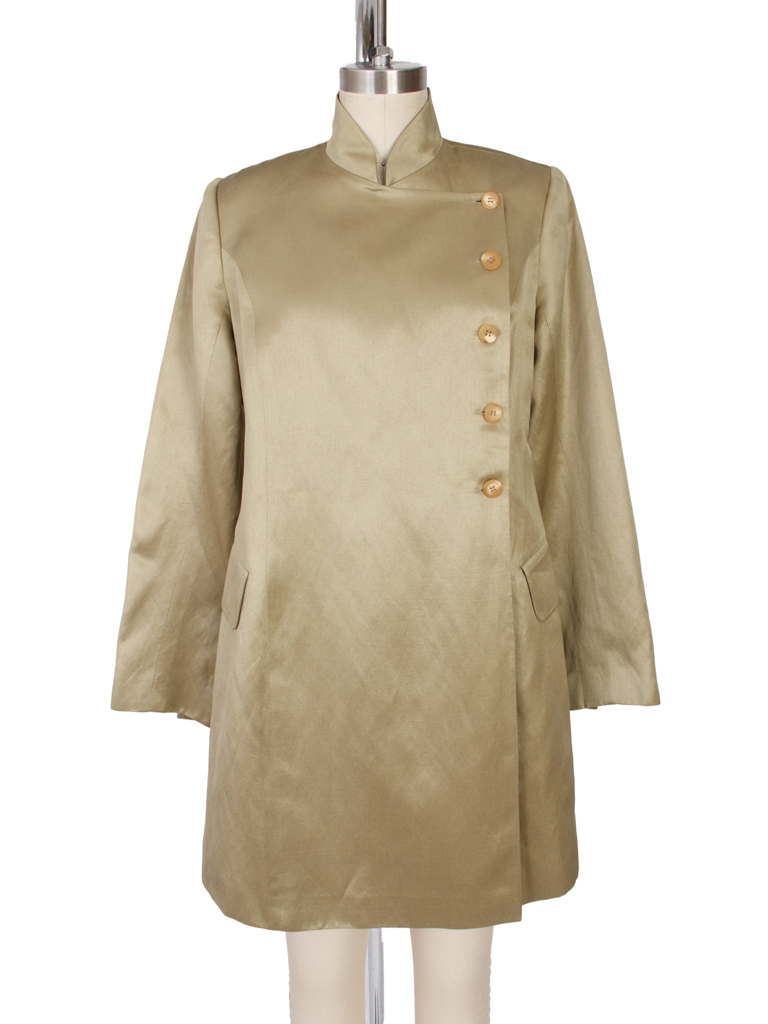 Morgane Le Fay Silk & Linen-Blend Twill Coat