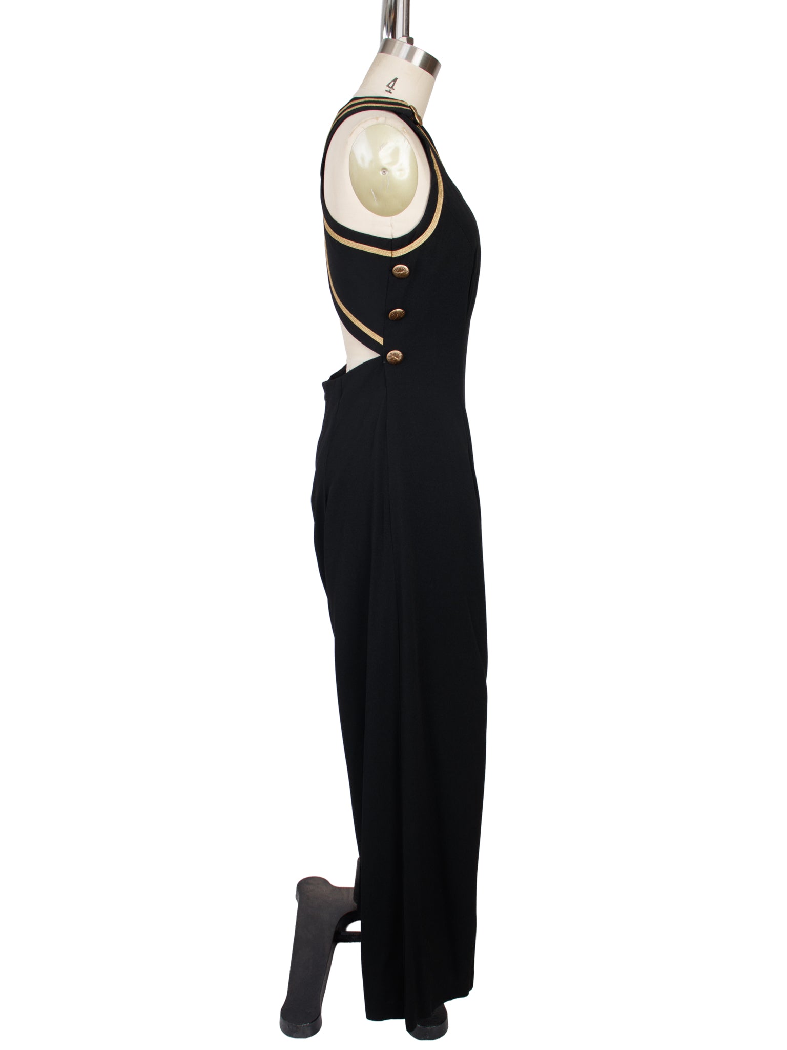 Barbara Barbara Crepe Metallic Trim Jumpsuit
