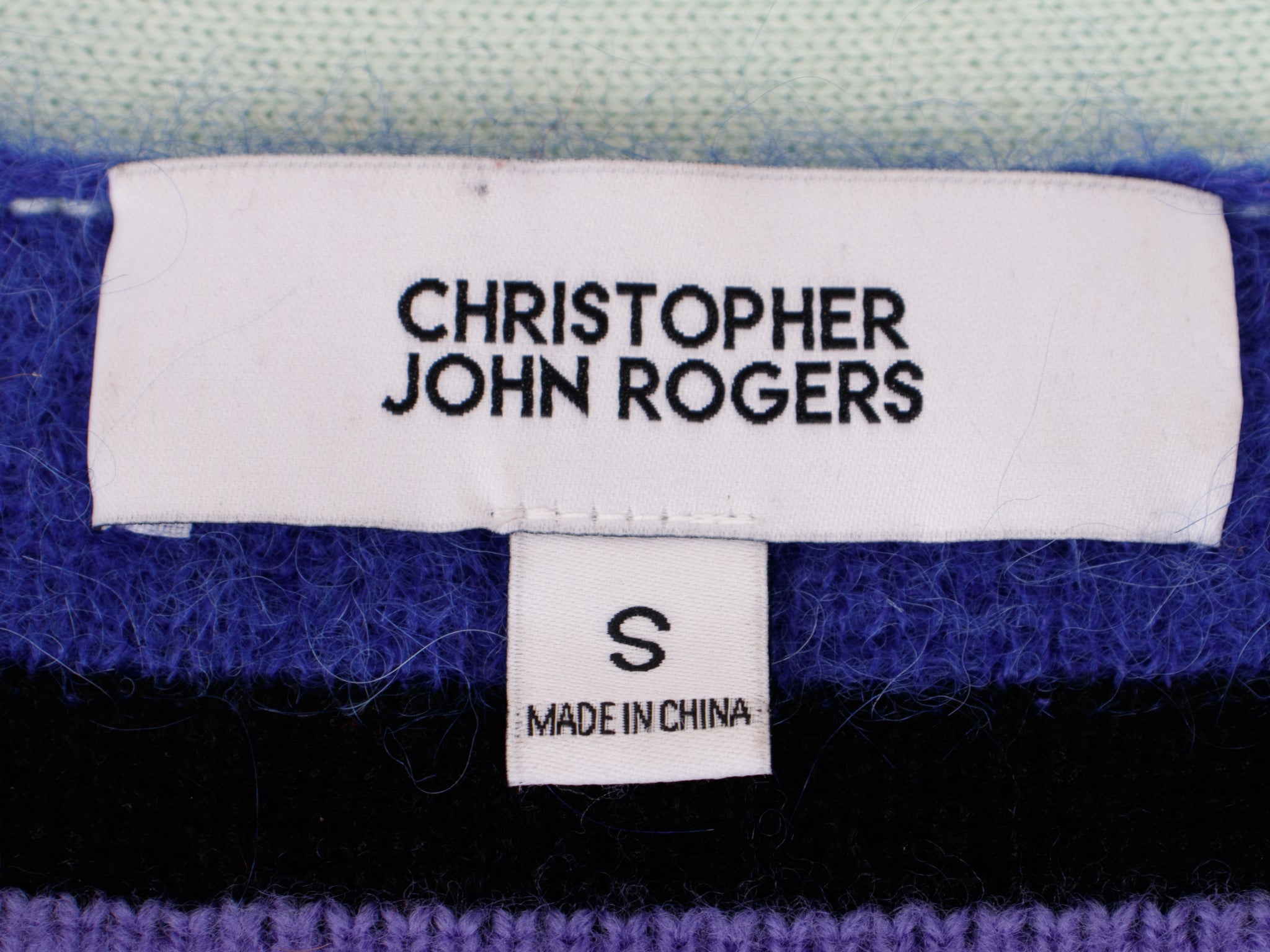 Christopher John Rogers Mohair Alpaca Mix Stripe Cardigan