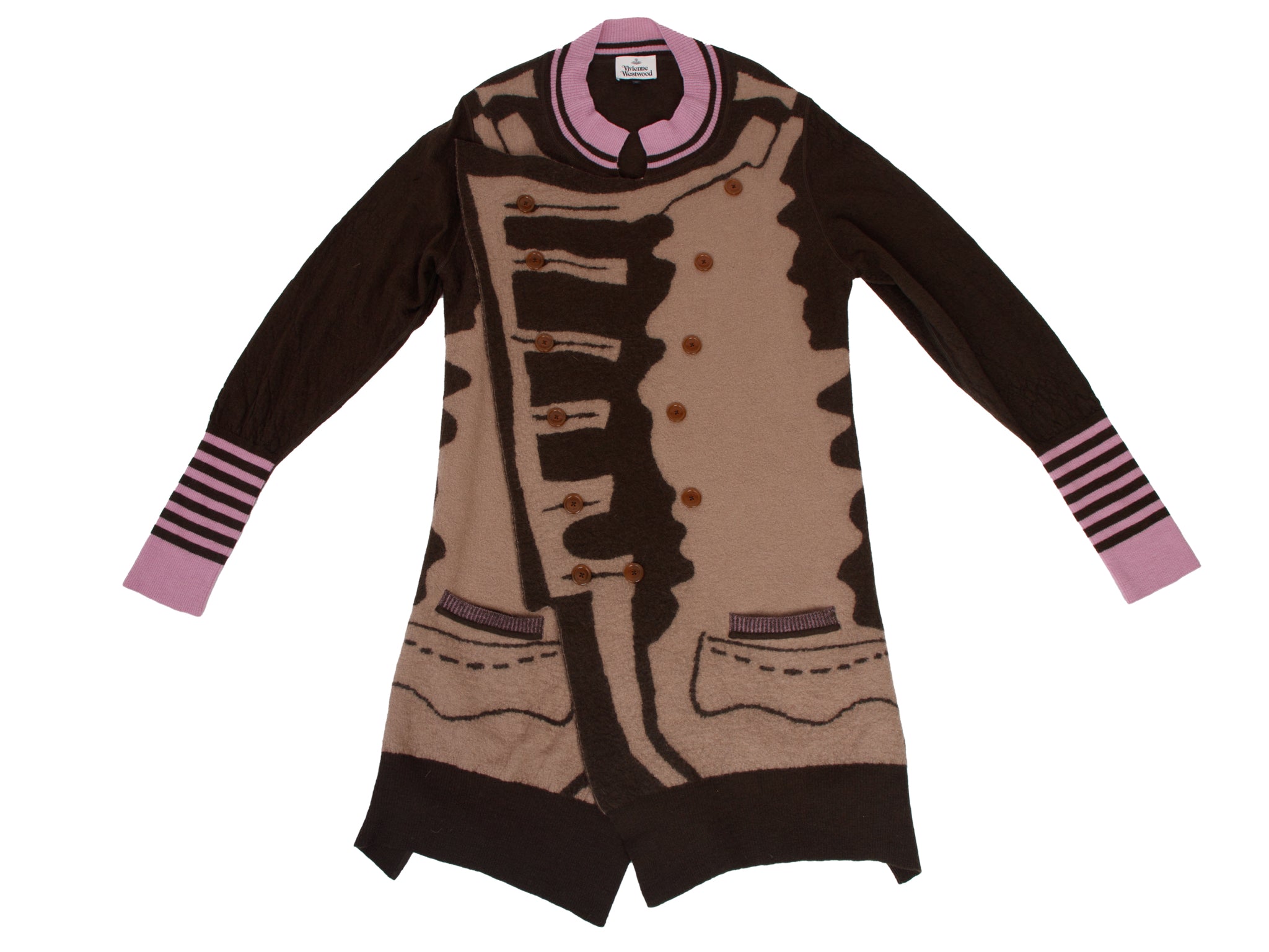 Vivienne Westwood Boiled Wool Trompe L'Oeil Cardigan