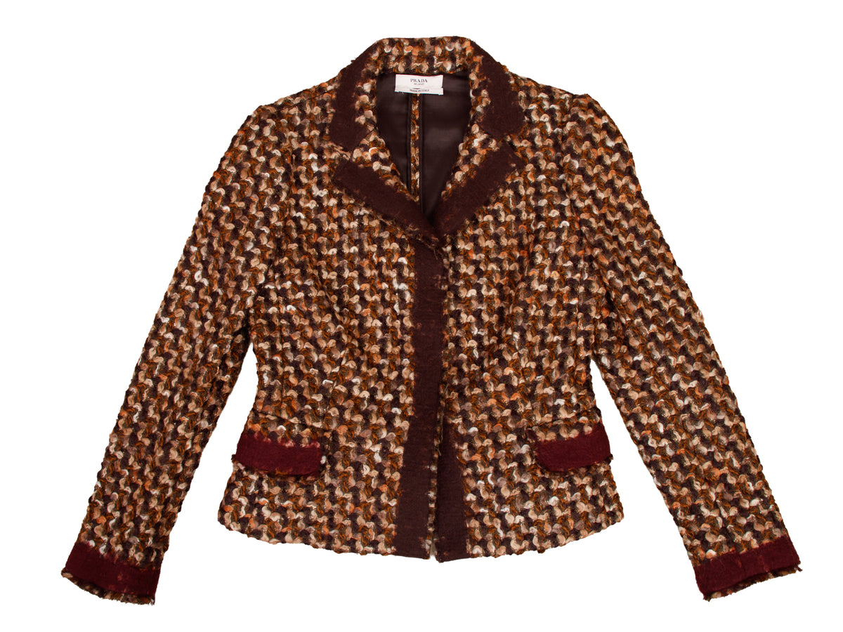 2010 Prada Virgin Wool Tweed Skirt Suit