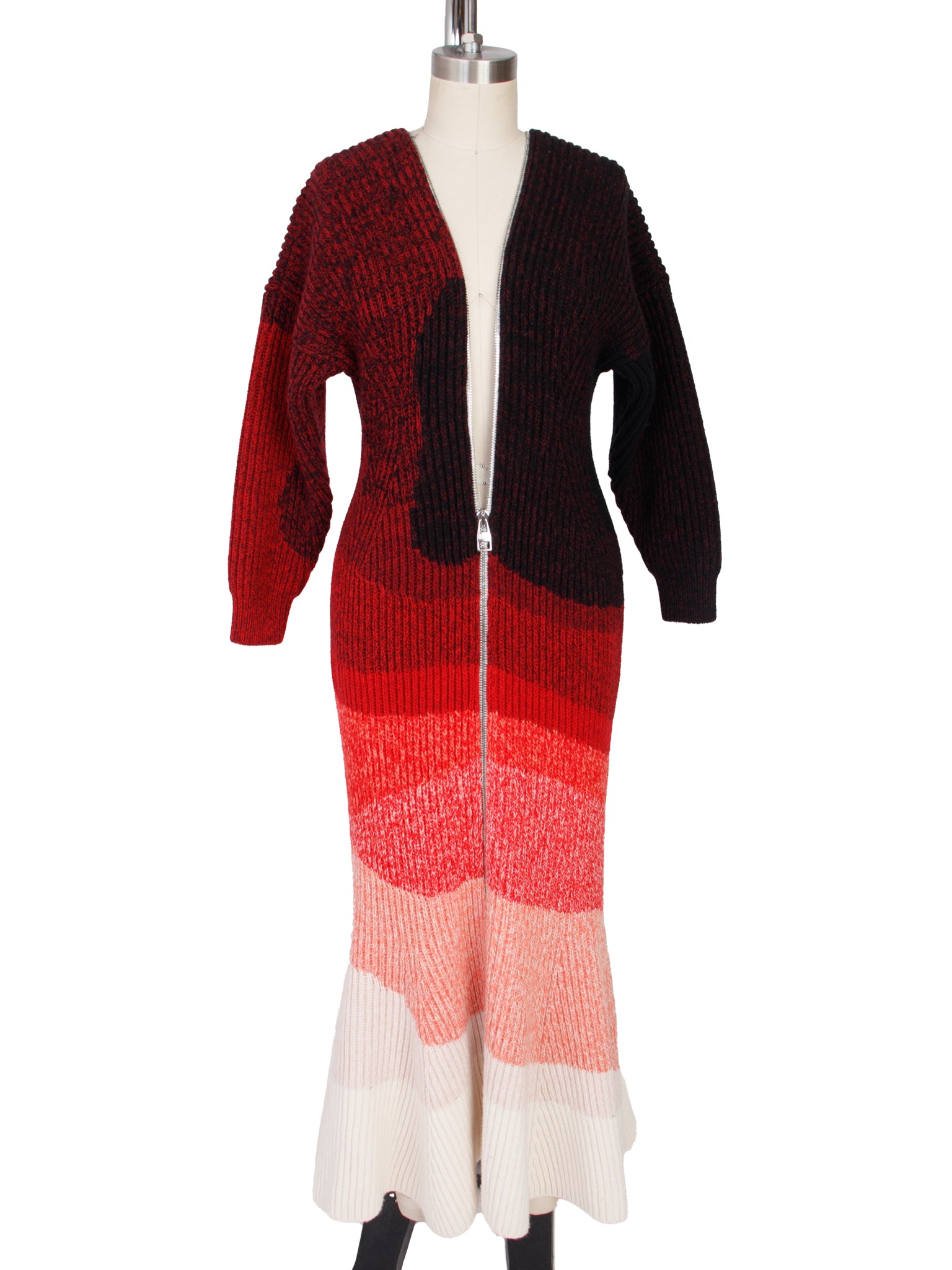 F/W 2021 Alexander McQueen Wool Knit Dual Way Zip Dress