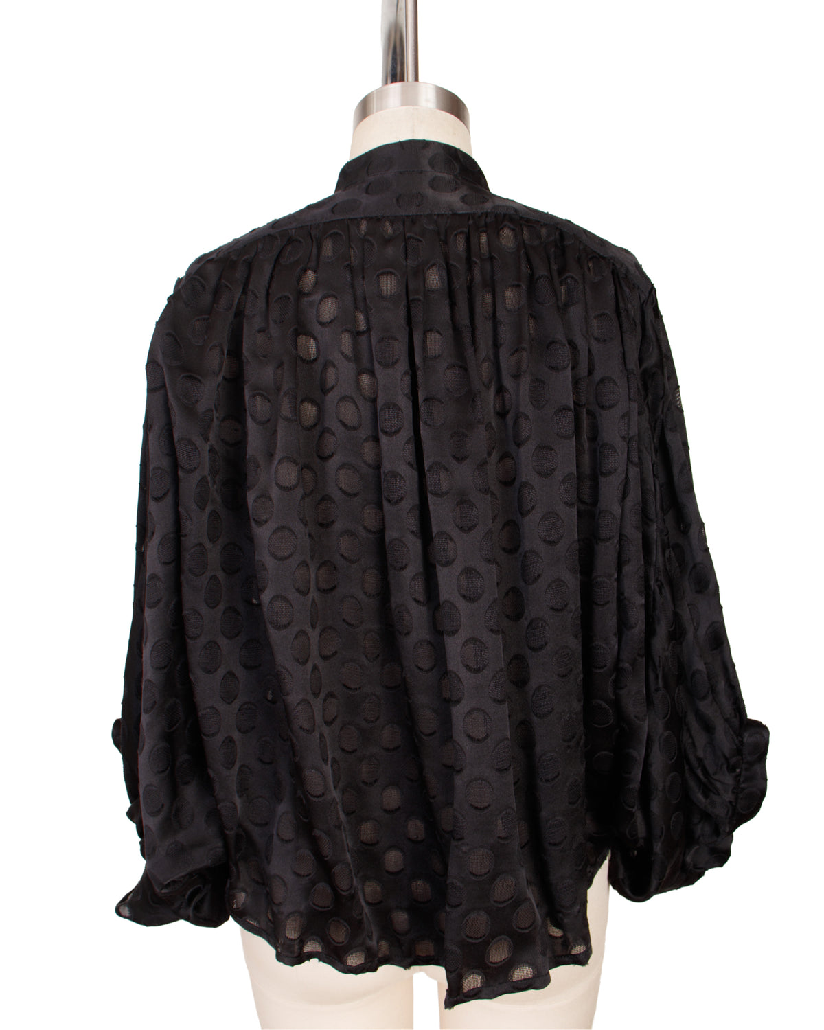 No. 6 Silk Polka Dot Pleated Blouse