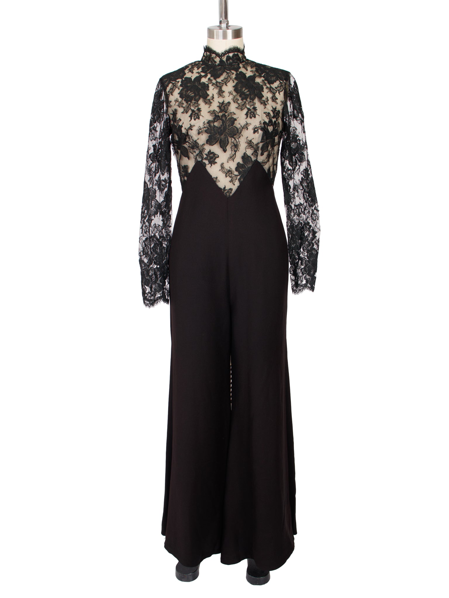 Crepe & Lace Wide Leg Jumpsuit