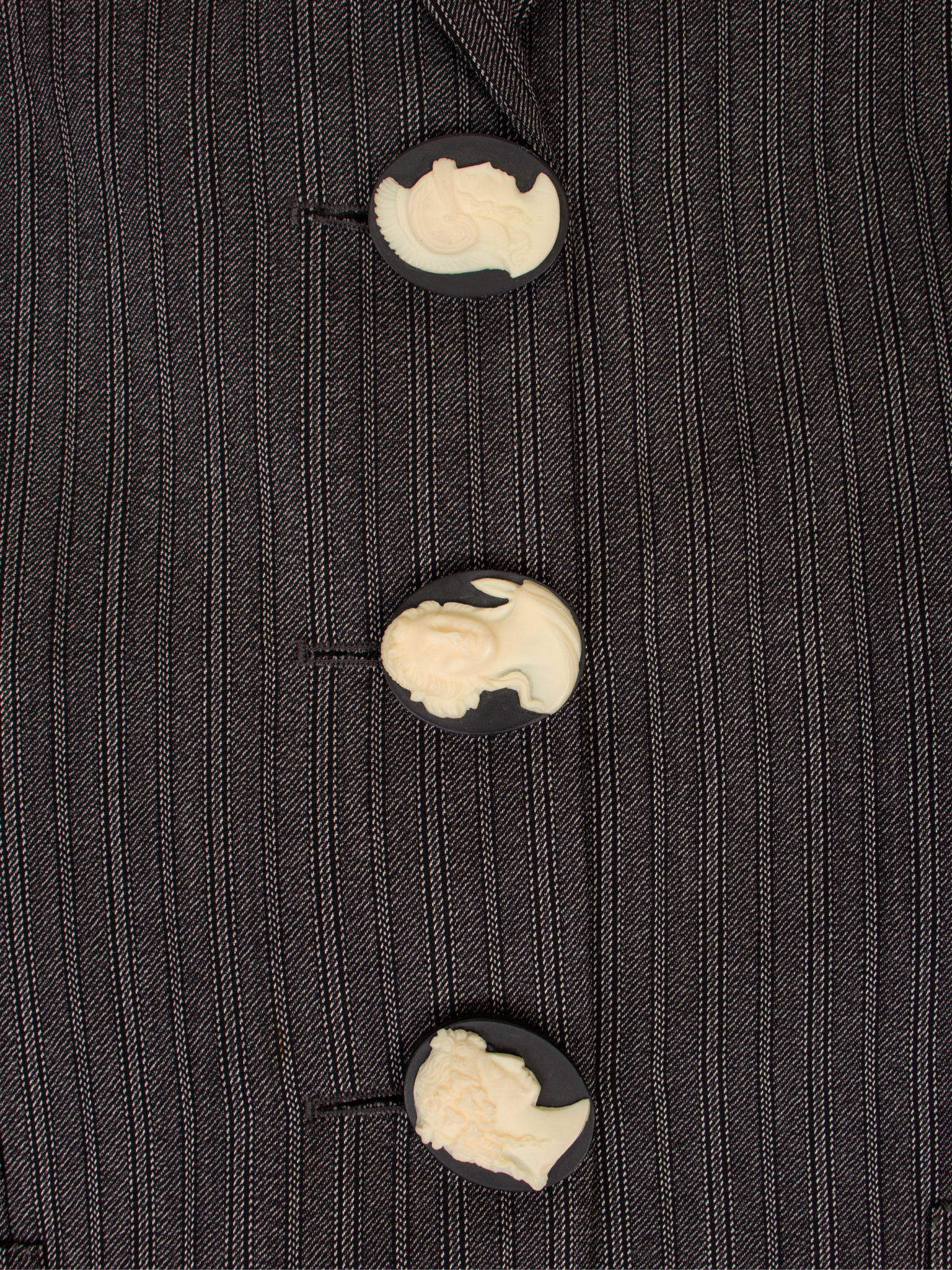 AW '95-'96 Romeo Gigli Wool Pinstripe Cameo Blazer