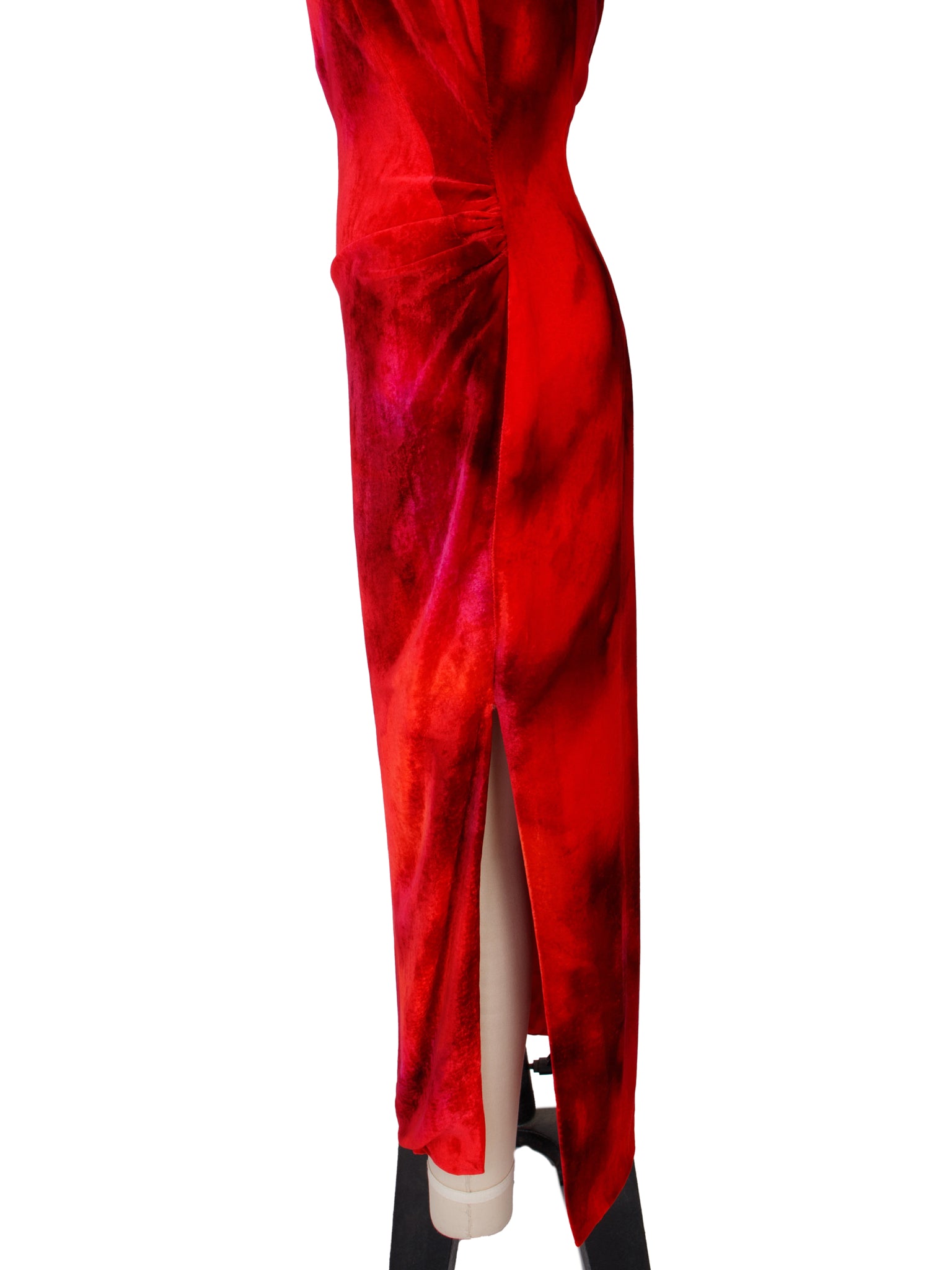 Handmade Tie Dye Velvet  Flare Sleeve Dress