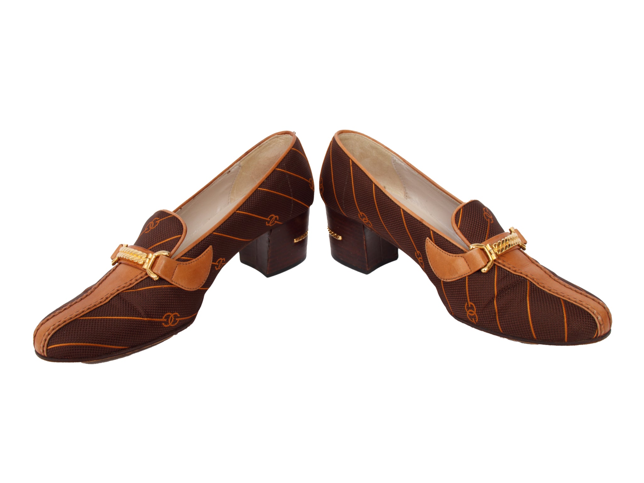1970s Gucci Chain Monogram Loafers