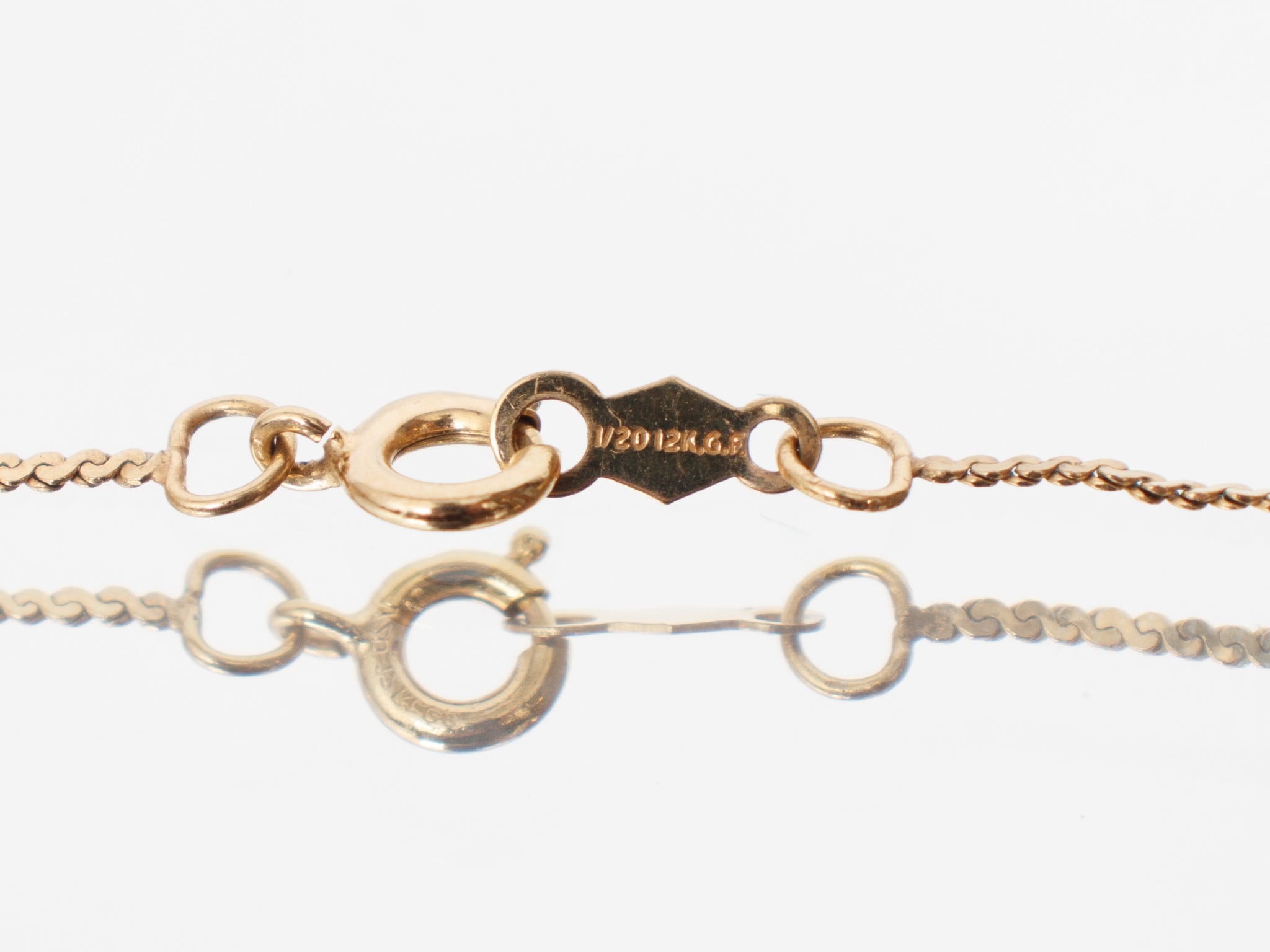 12K GF S-Chain & Jade Horn Necklace