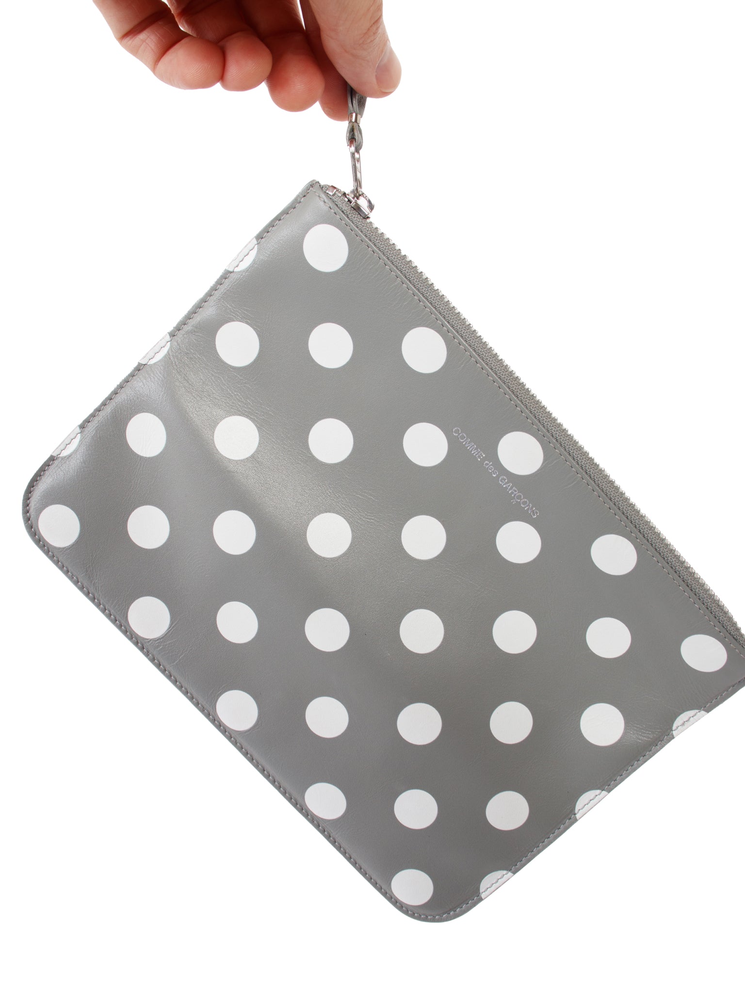 Comme des Garcons Leather Polka Dot Logo Pouch