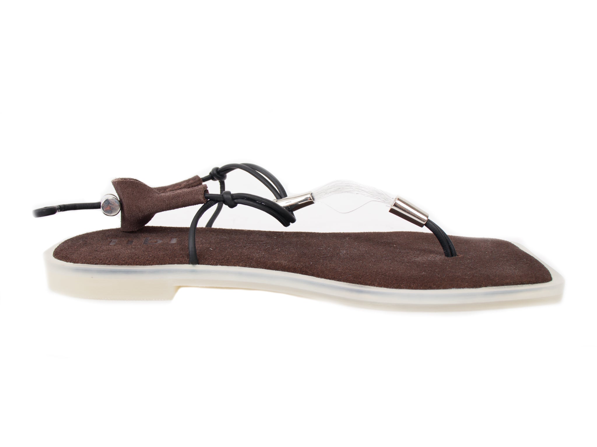 SS 2025 Tibi Silas Suede & Rubber Sandals