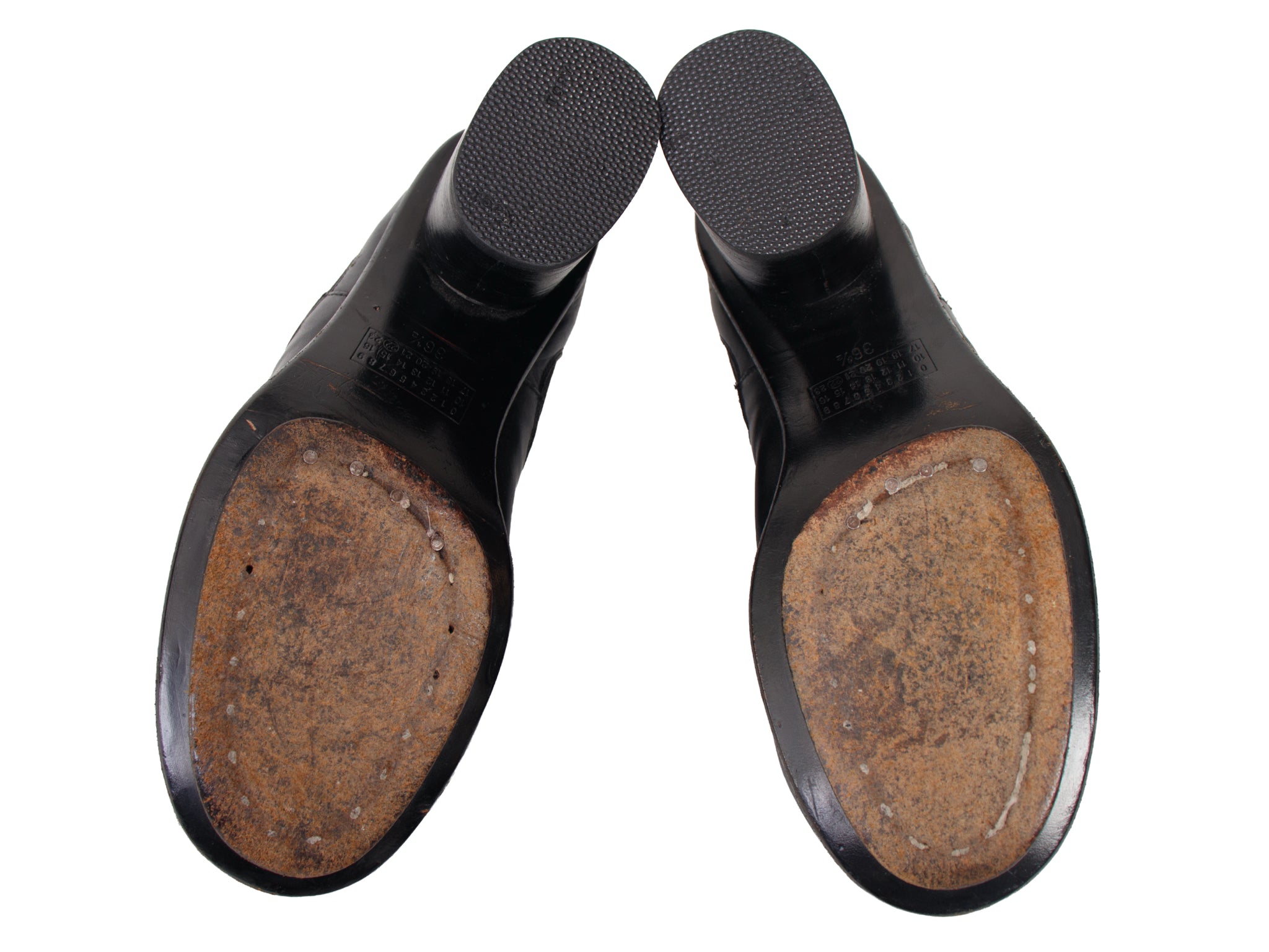 Maison Margiela Leather & Wool Spats Ankle Boots