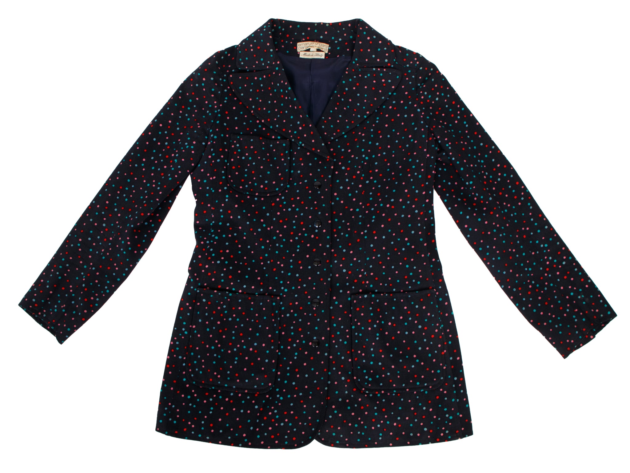 1960s Emanuel Ungaro Polka Dot Twill Panstsuit