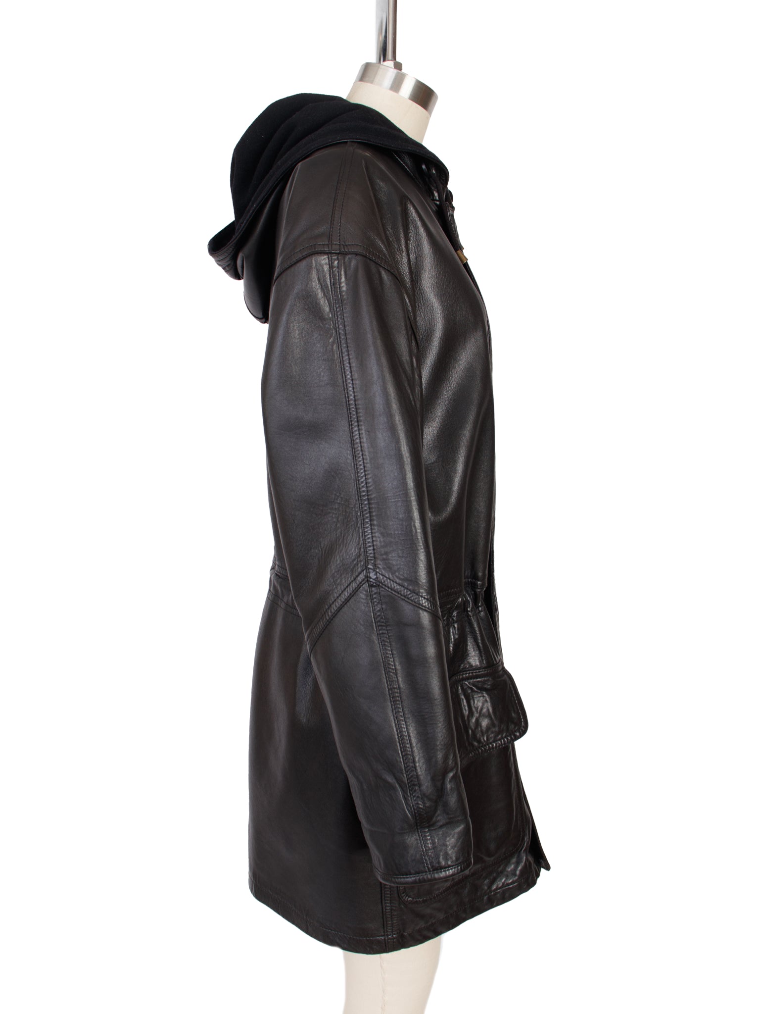 Coach Italian Leather Hooded Coat
