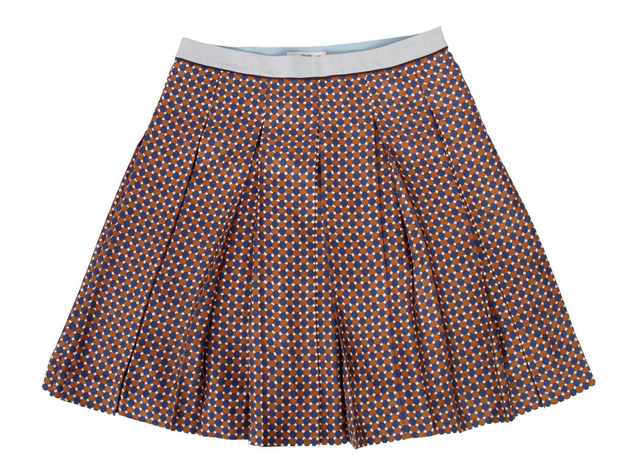 Prada Geometric Print Pleated Skirt