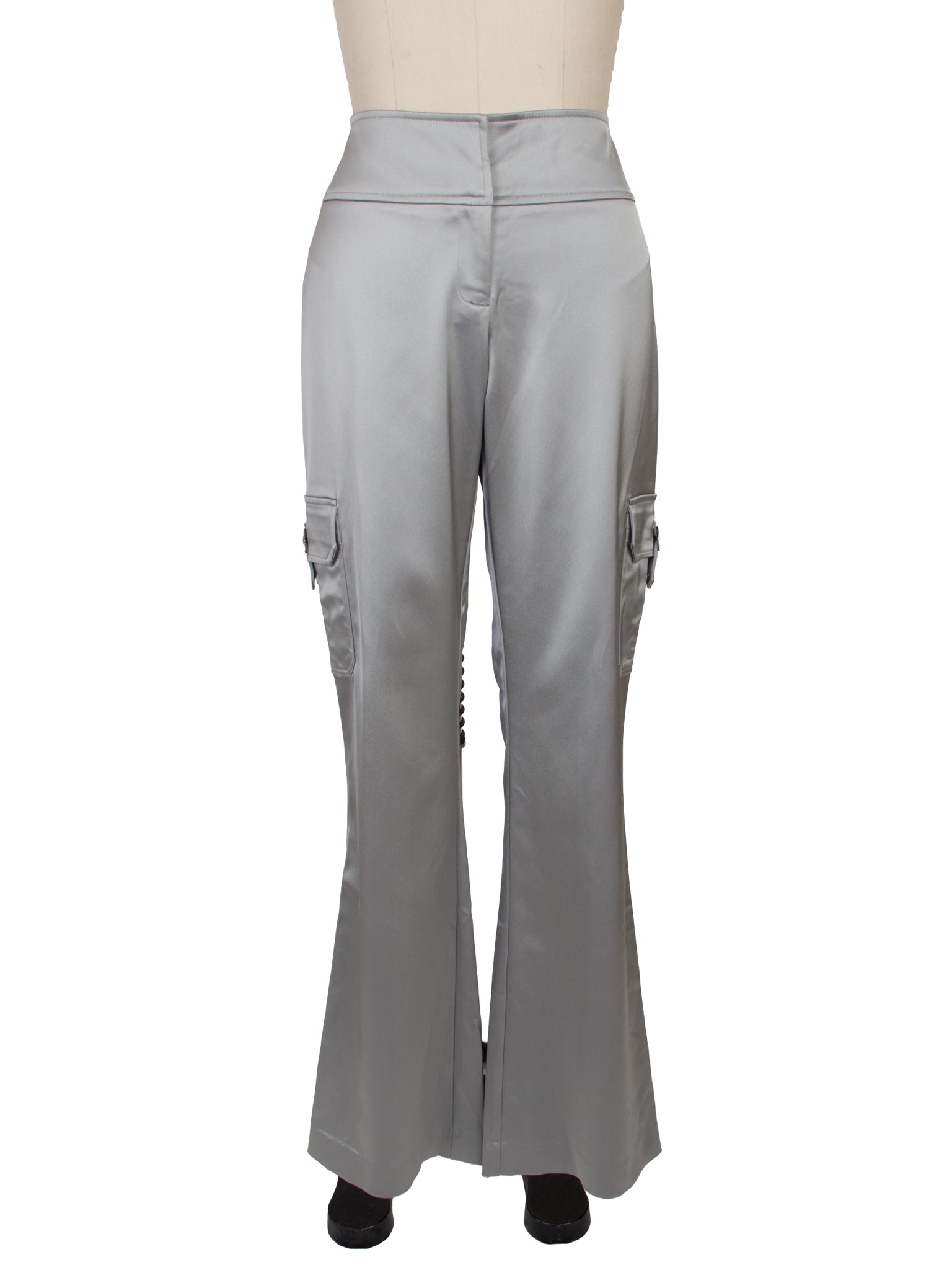 Cache Silver Satin Jacket & Pant Set