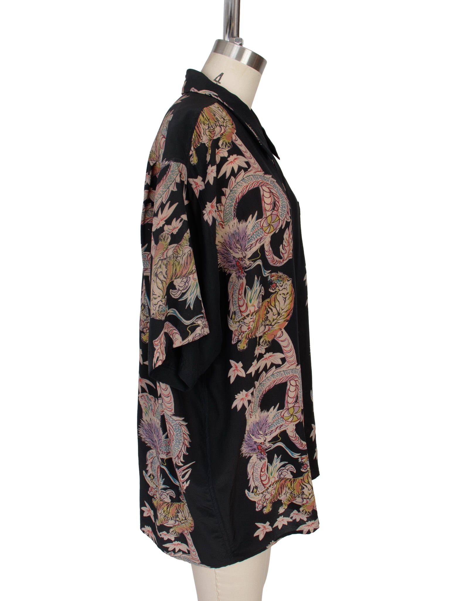 Avanti Silk Dragon & Tiger Print Shirt