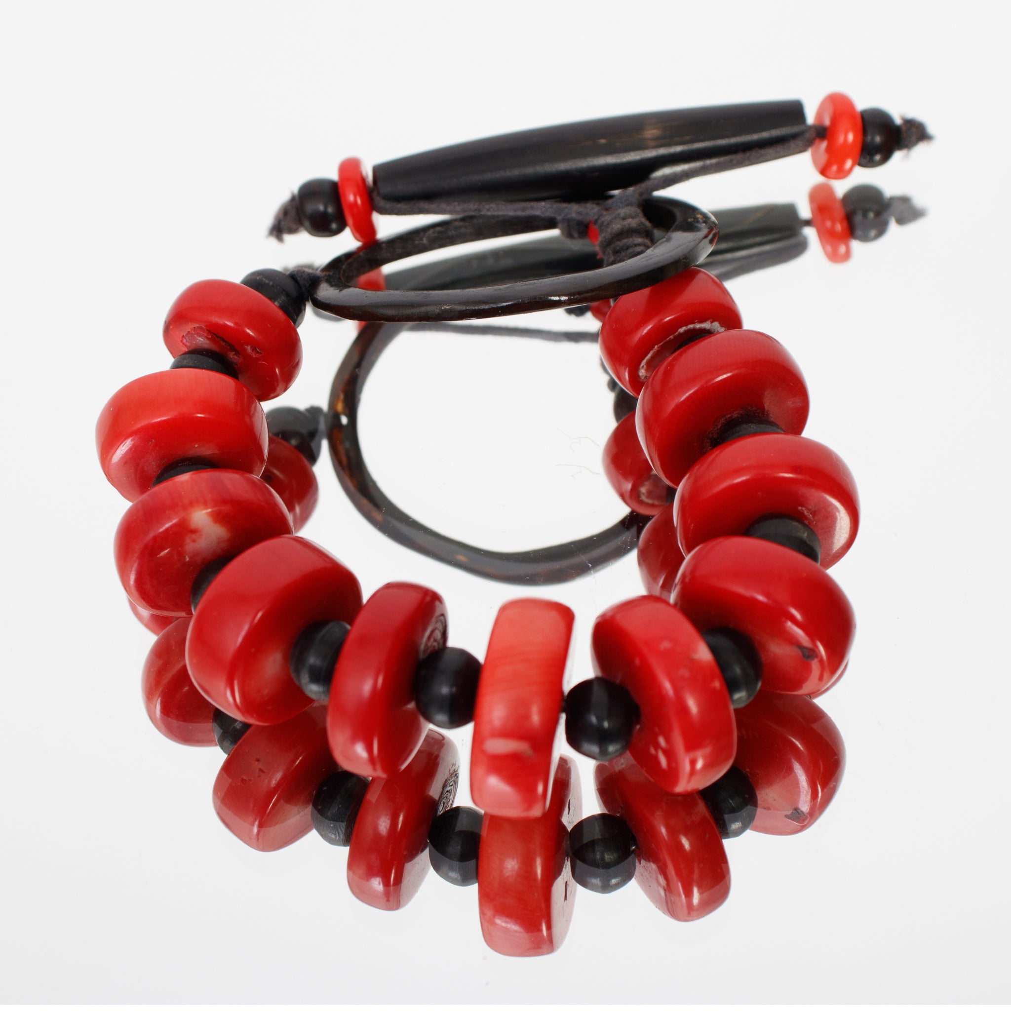 Bone & Coral Necklace + Bracelet & Earrings Set