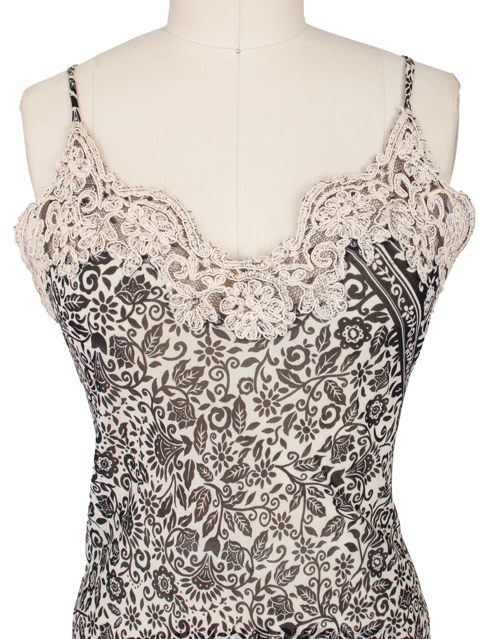 La Sposa Printed Chiffon & Lace Dress