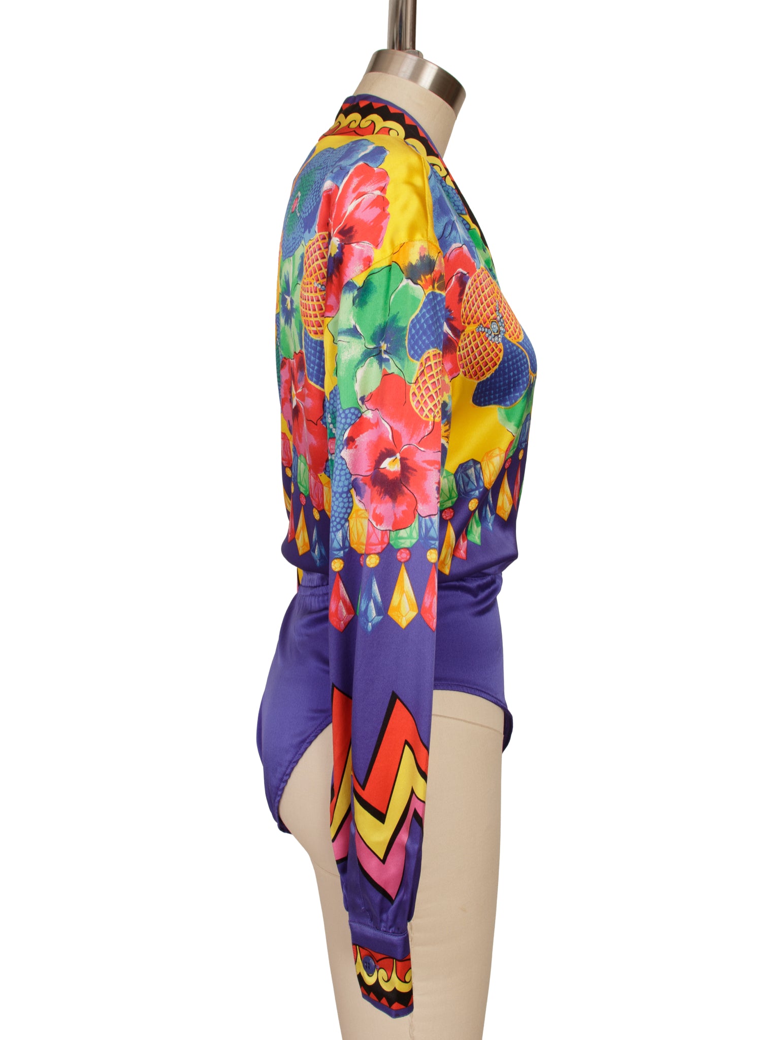Escada Silk Jewel Print Bodysuit as-is