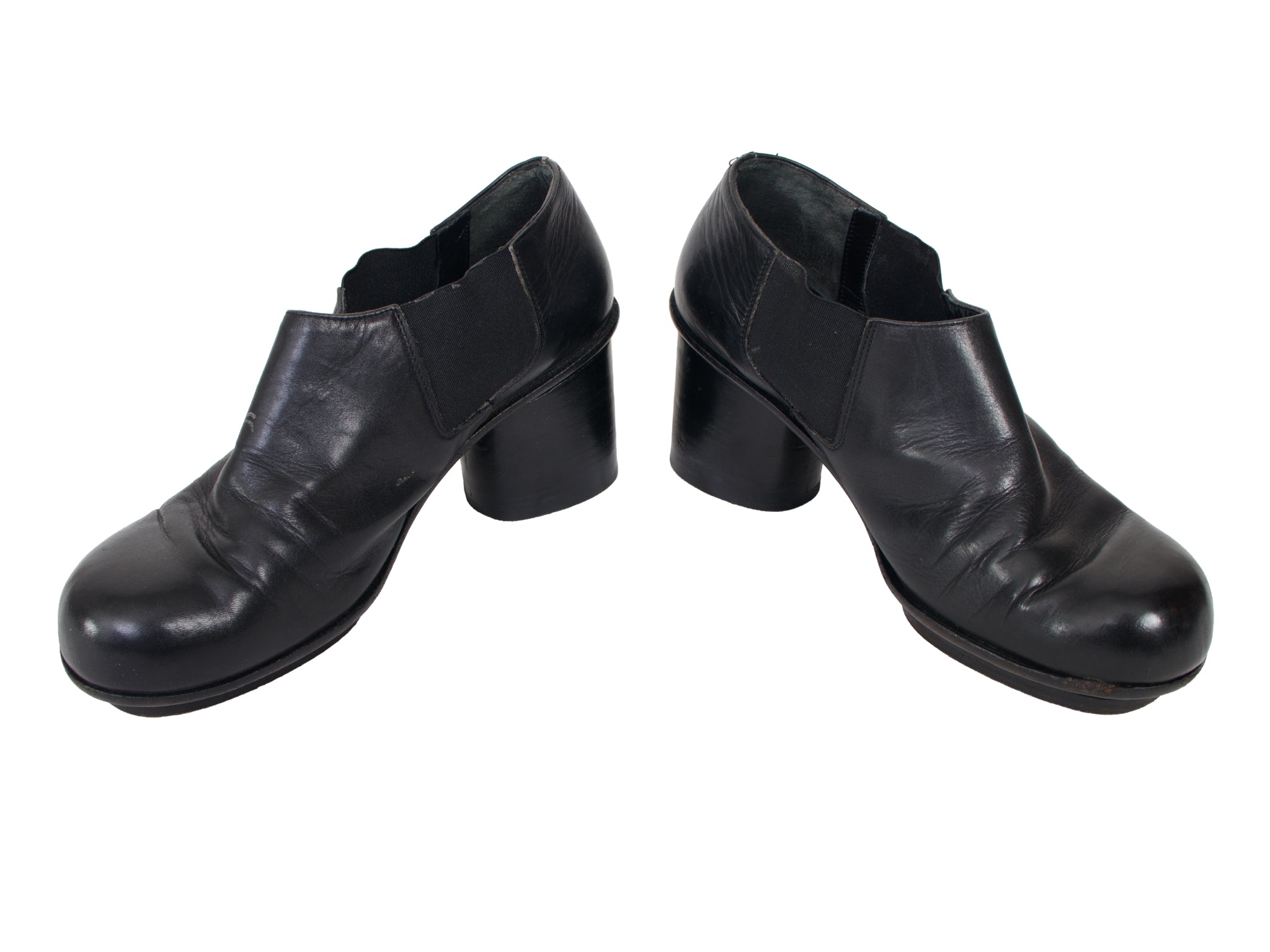 Maison Margiela Leather & Wool Spats Ankle Boots