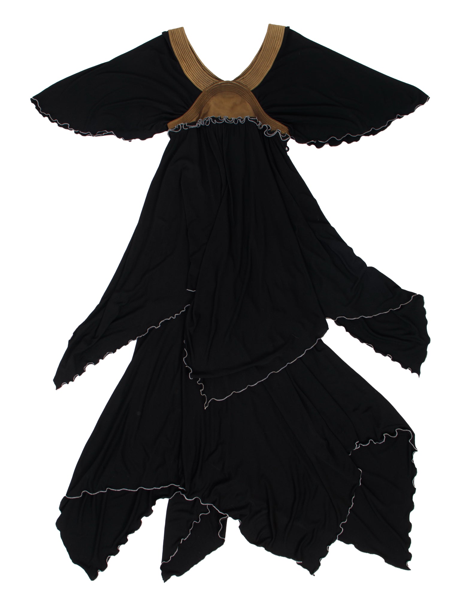 Zandra Rhodes Crepe & Quilted Satin Dress