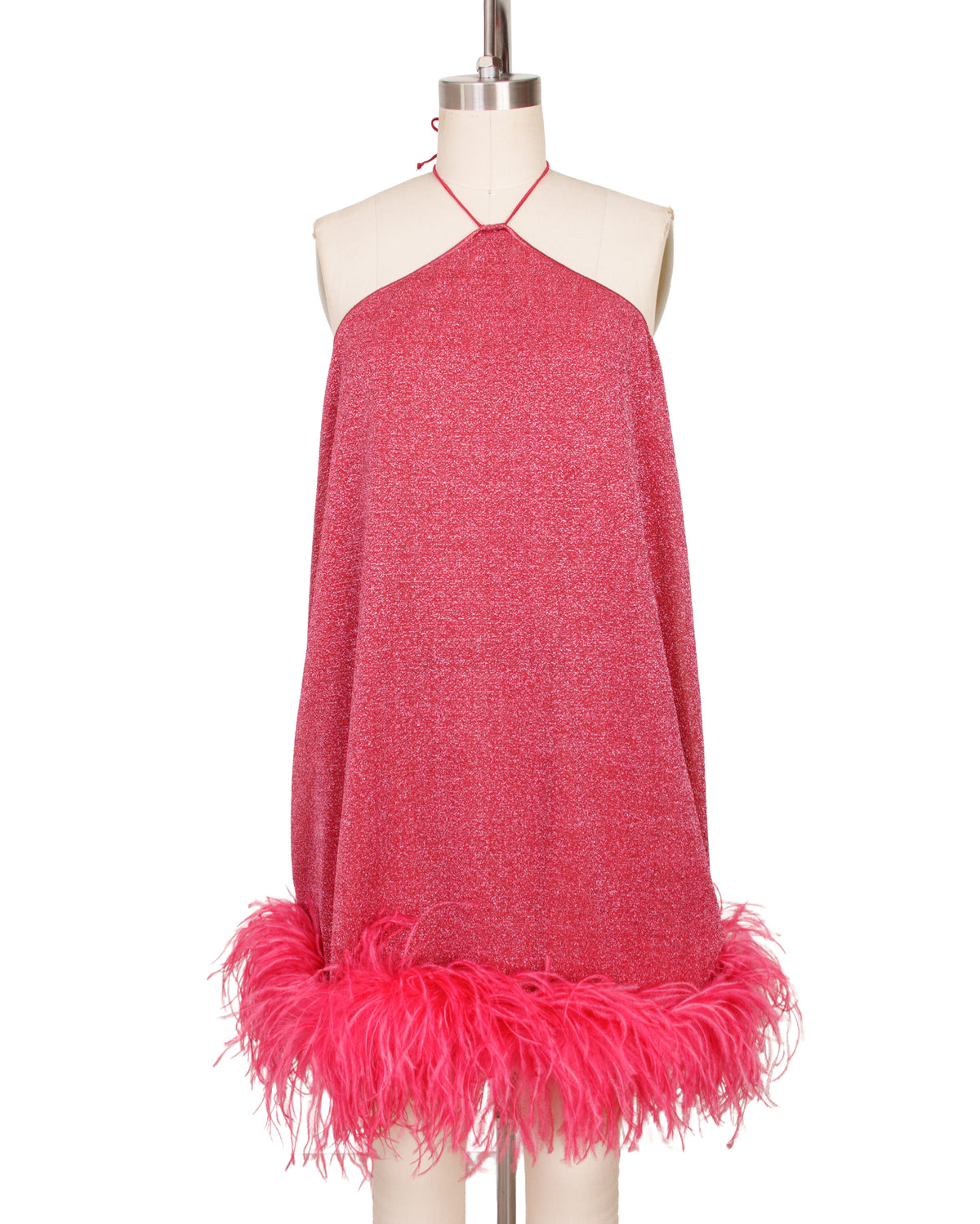 Oseree Lumiere Lurex Ostritch Feather Dress