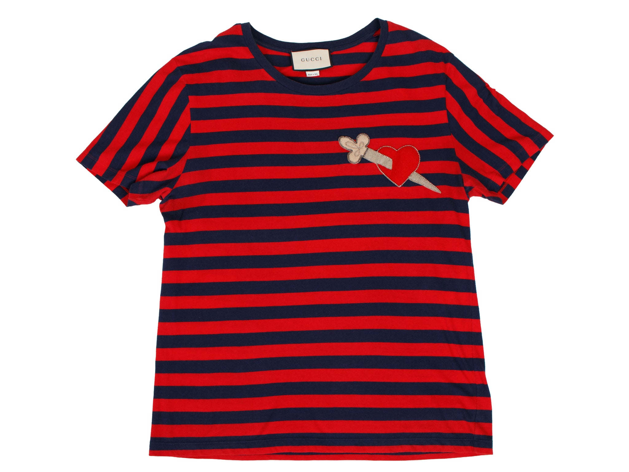 2017 Gucci Striped Heart Dagger Tee