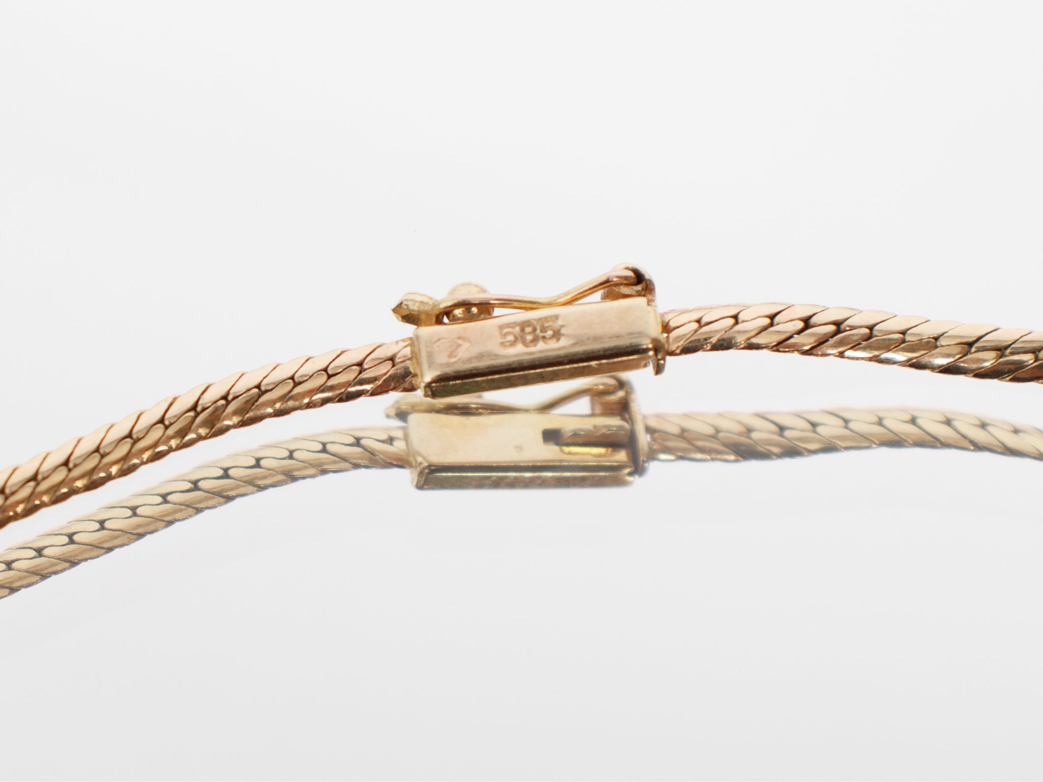 14K European Snake Chain Solitaire Necklace