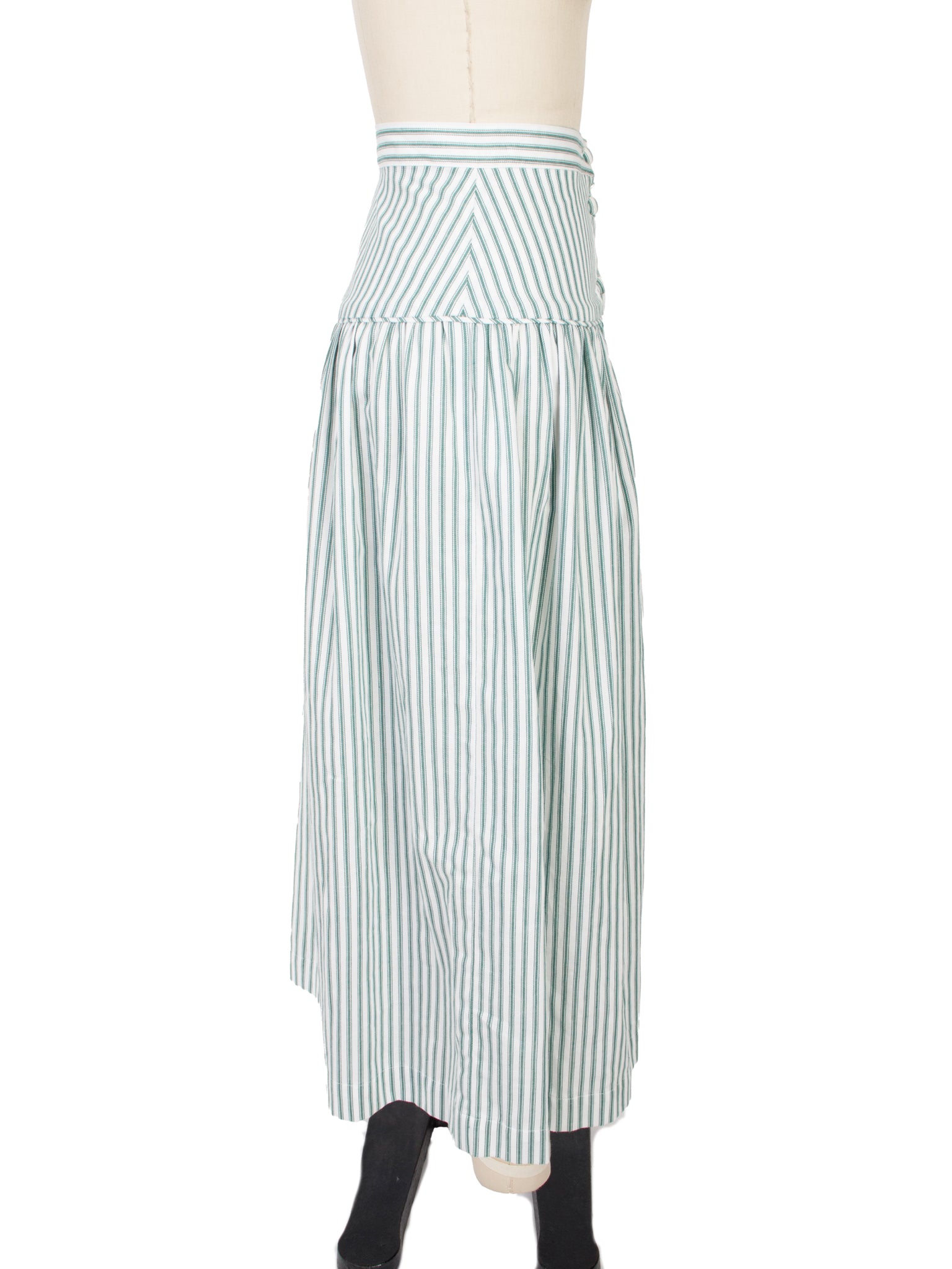Carleen Ticking Stripe Button Skirt
