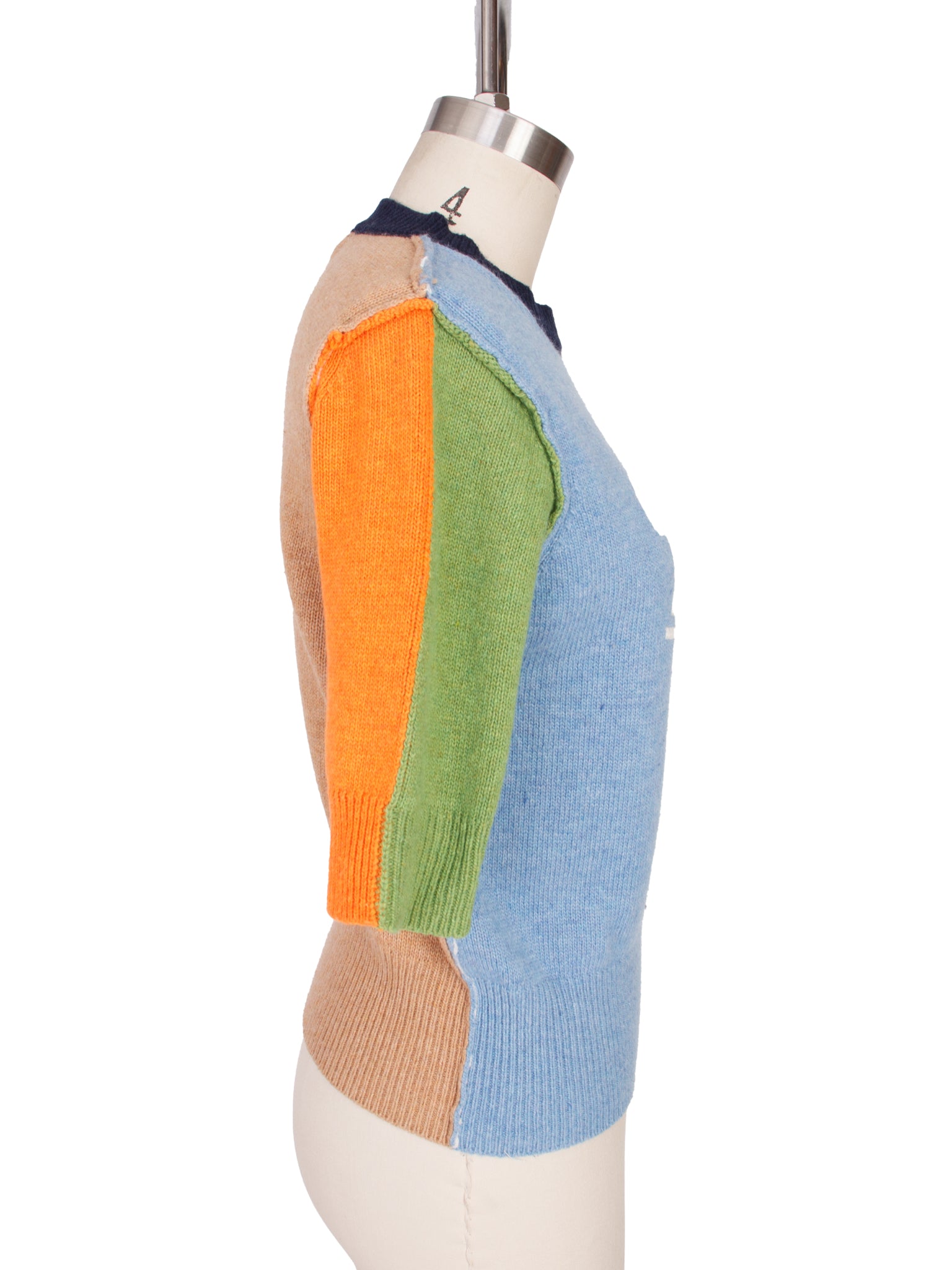 Marni Virgin Wool Colorblock Logo Knit Top