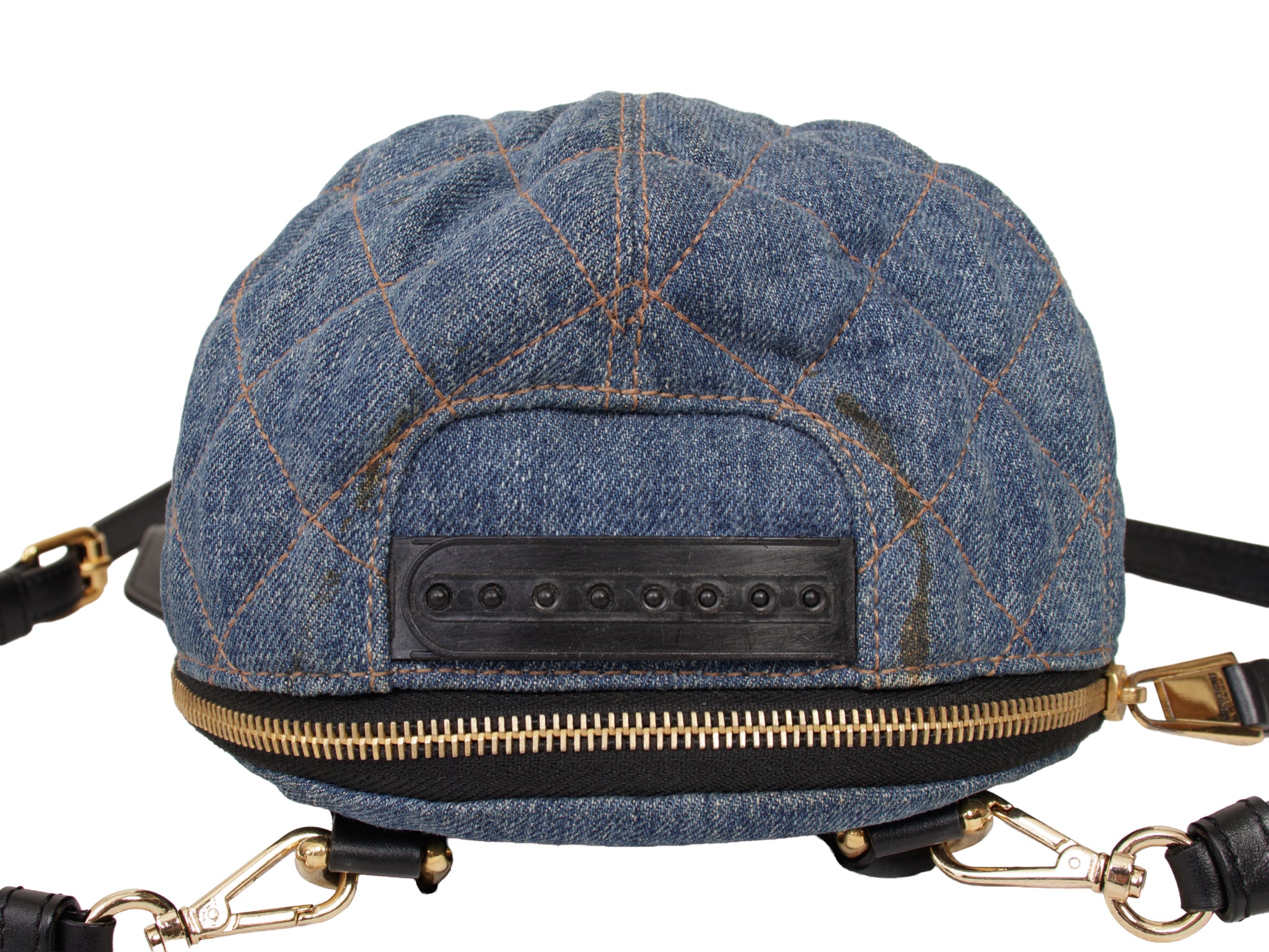 Moschino Quilted Denim Hat Crossbody Bag