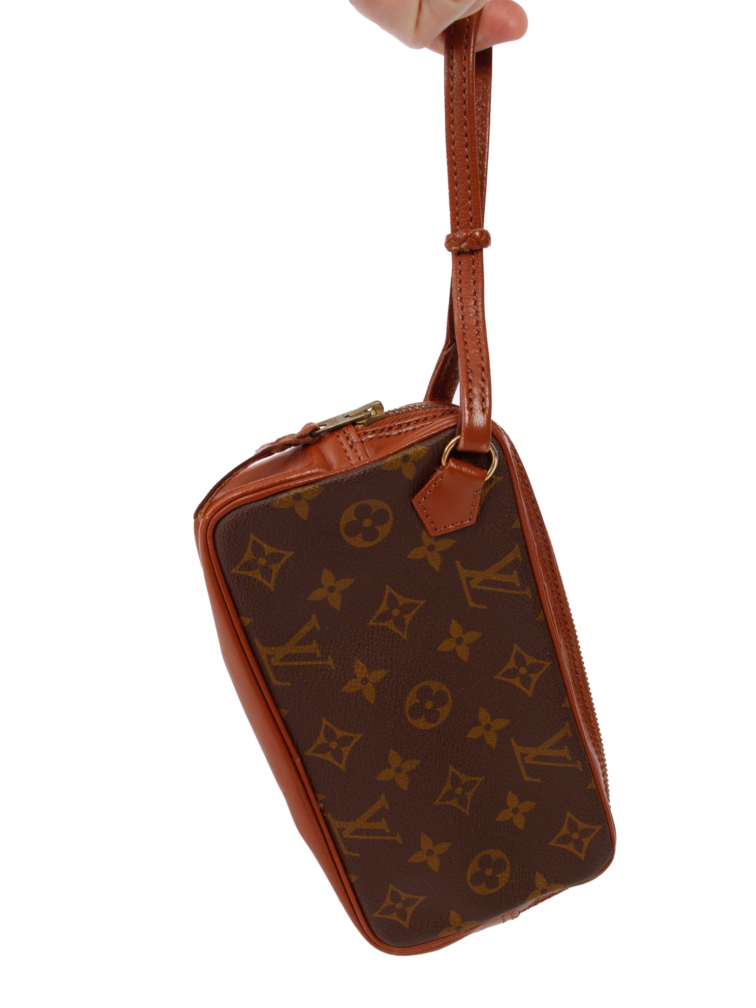 Louis Vuitton Leather Monogram Wristlet Clutch