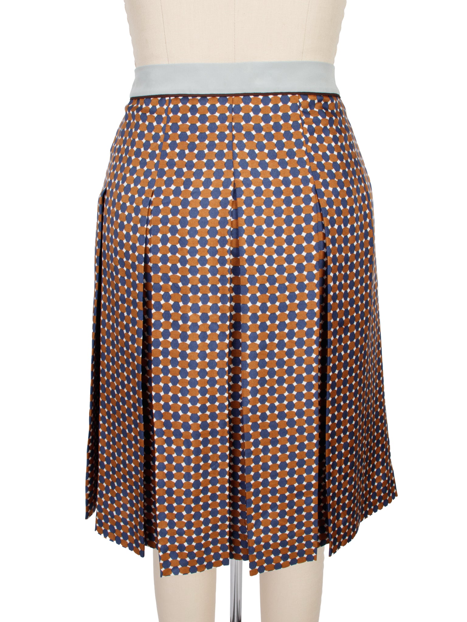Prada Geometric Print Pleated Skirt