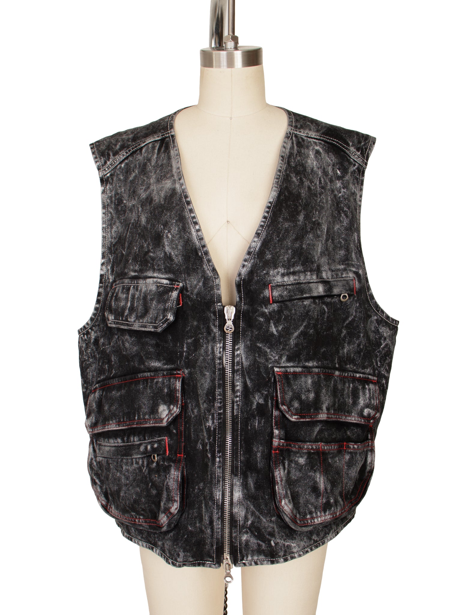 Diesel Marbled Denim Utility Vest