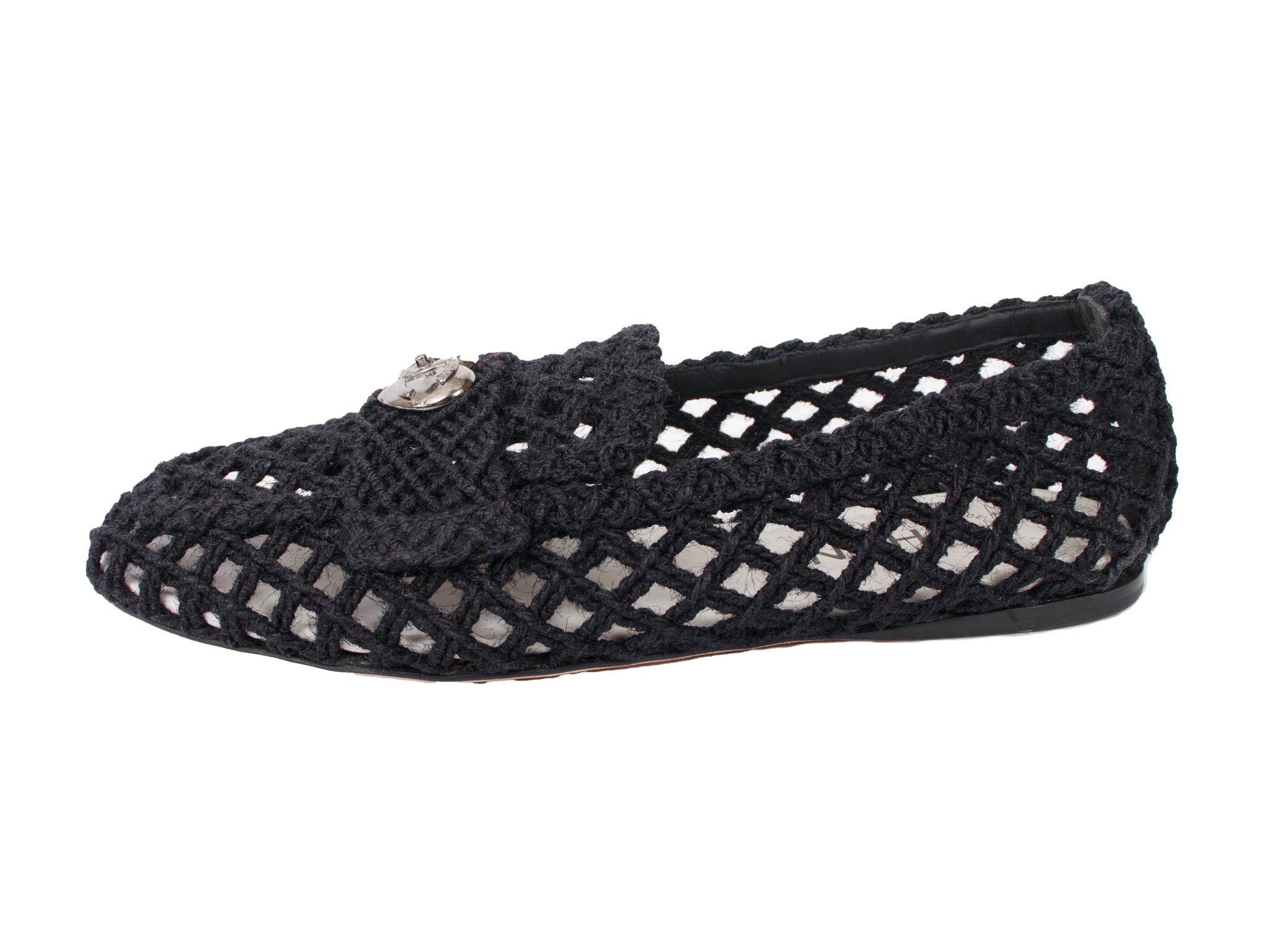 Chanel Raffia CC Turnlock Heart Loafers*