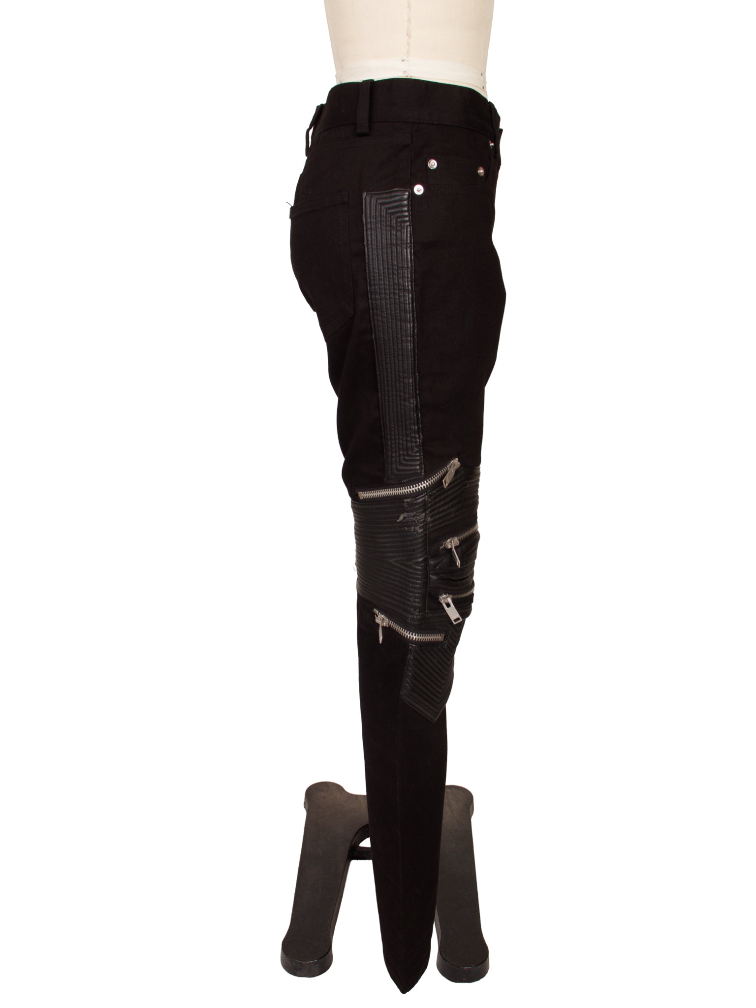 FW '13 Saint Laurent Hedi Slimane Denim Moto Zip Pants