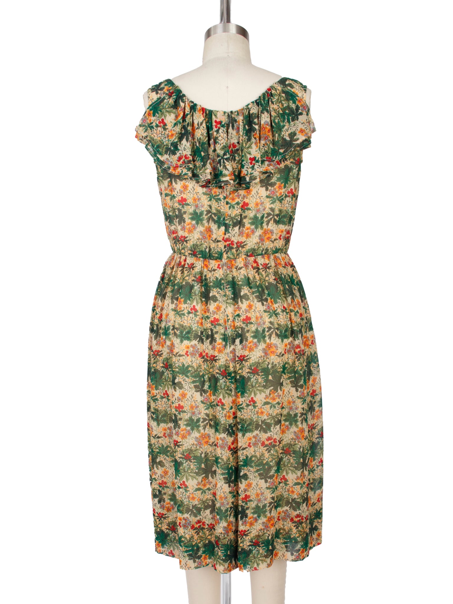 1970s Valentino Silk Floral Dress