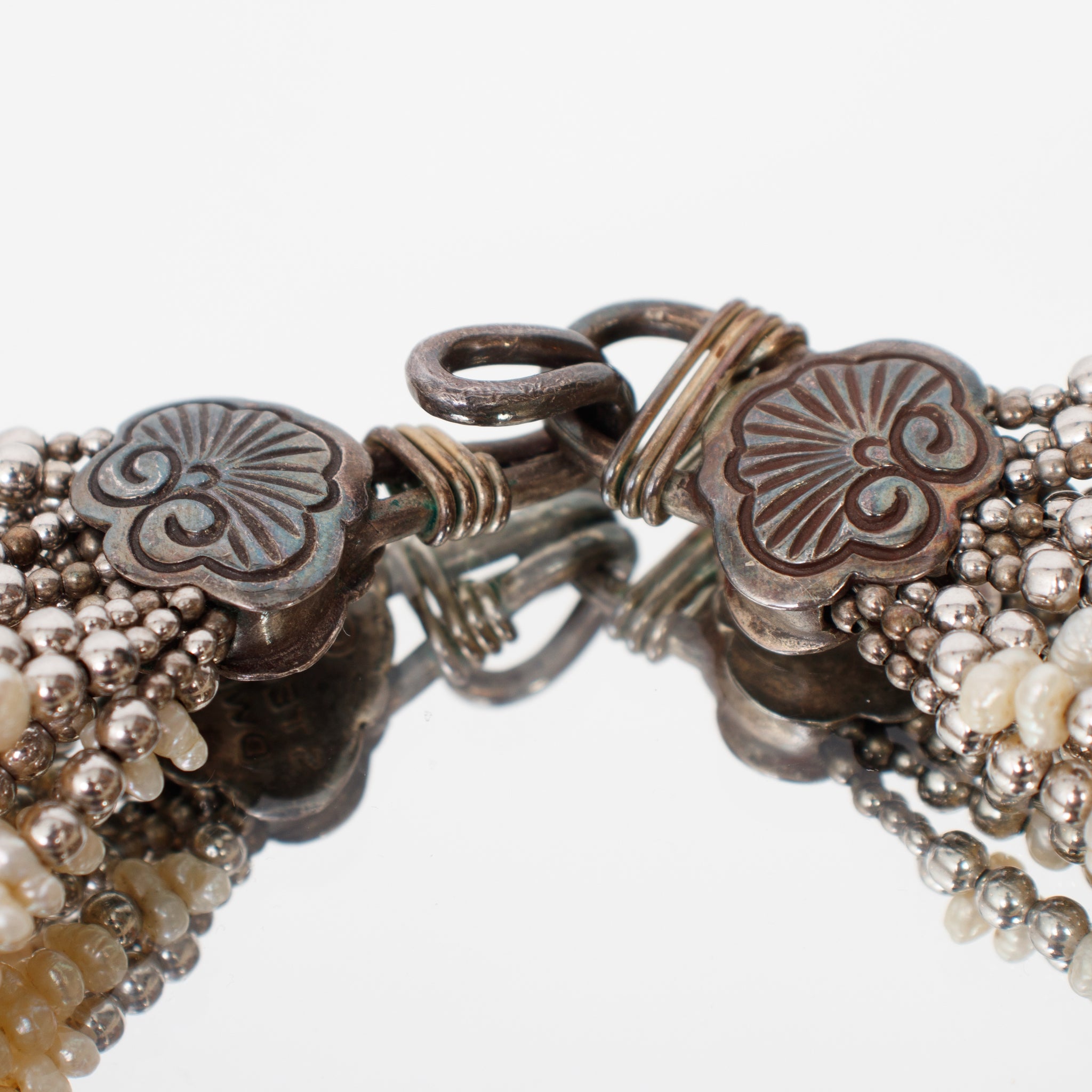 Stephen Dweck Sterling & Beaded Pearl Cameo Necklace