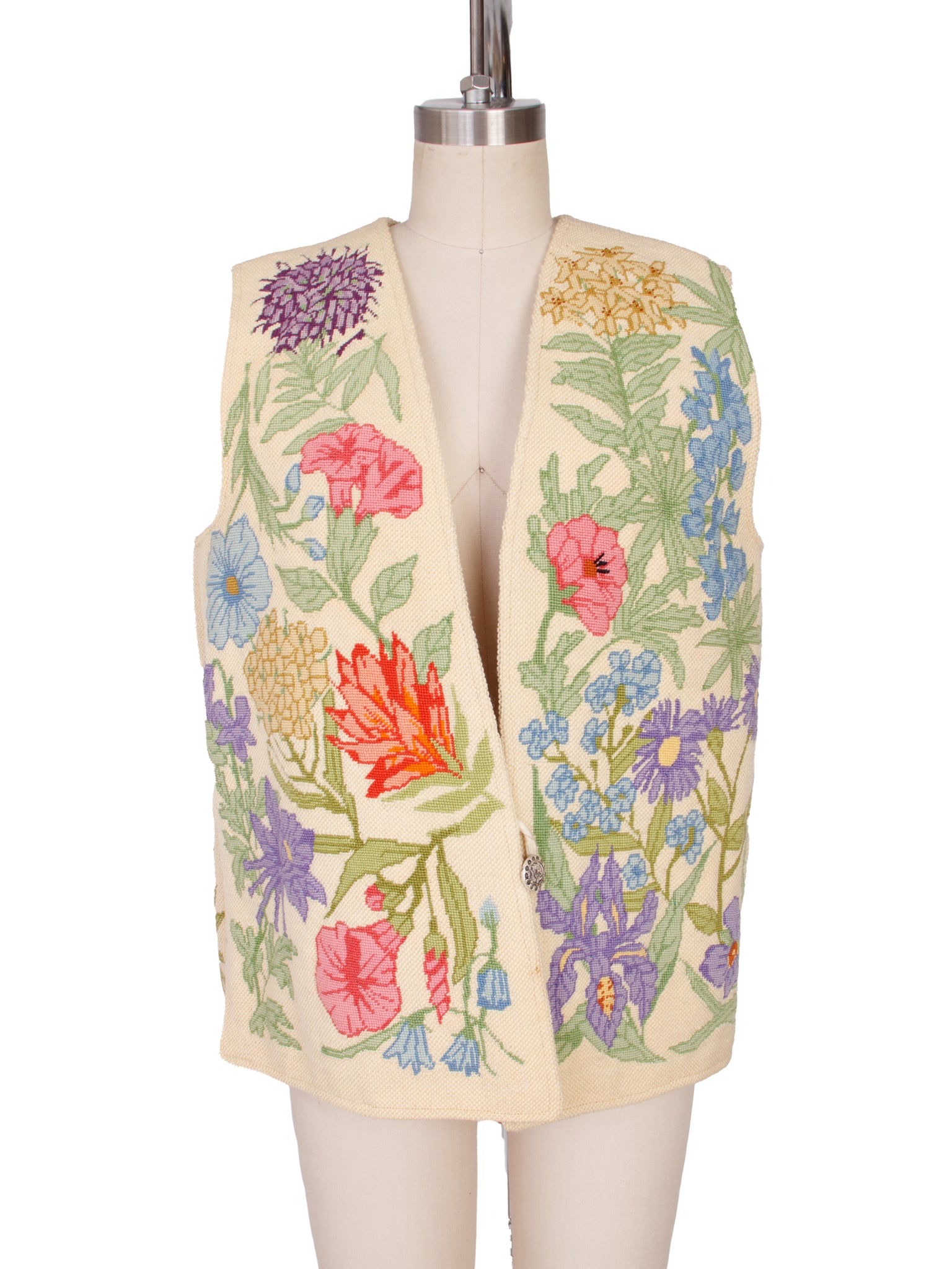 1970s Floral Needlepoint Vest