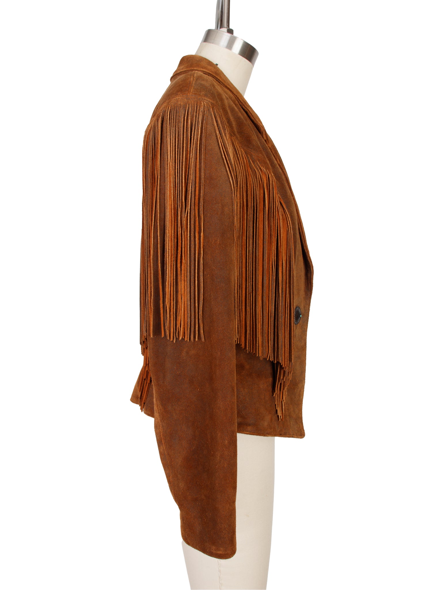 S.H.E. Distressed Suede Fringe Jacket